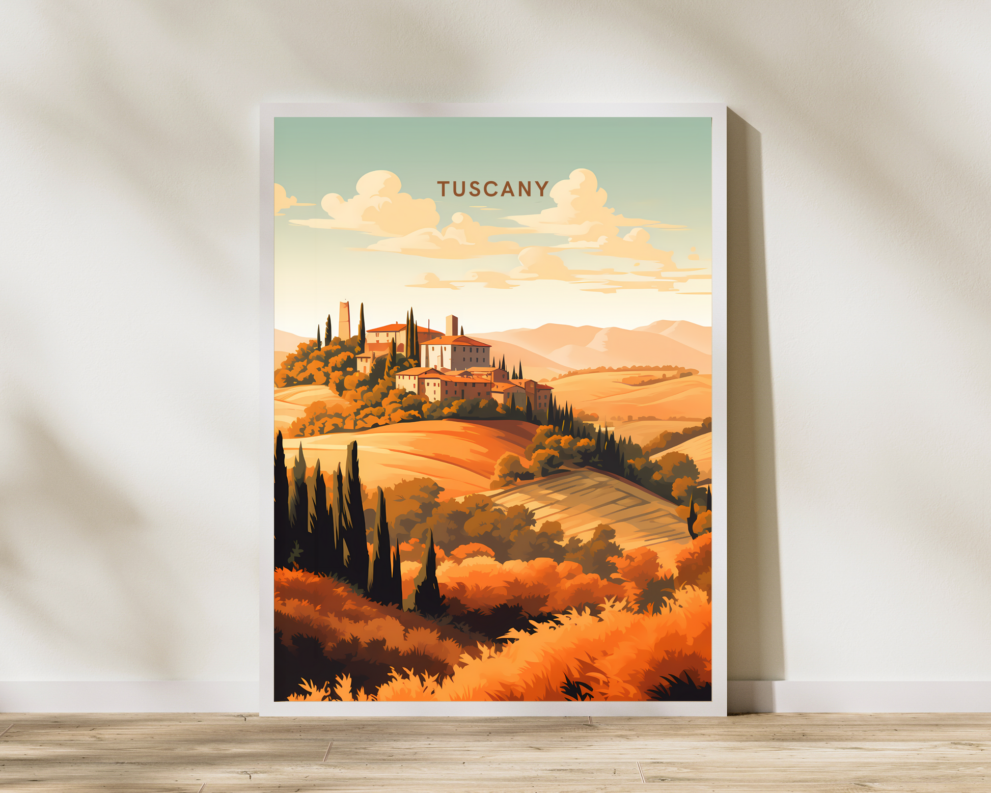 Tuscany Italy Travel Poster Print - Pitchers Design