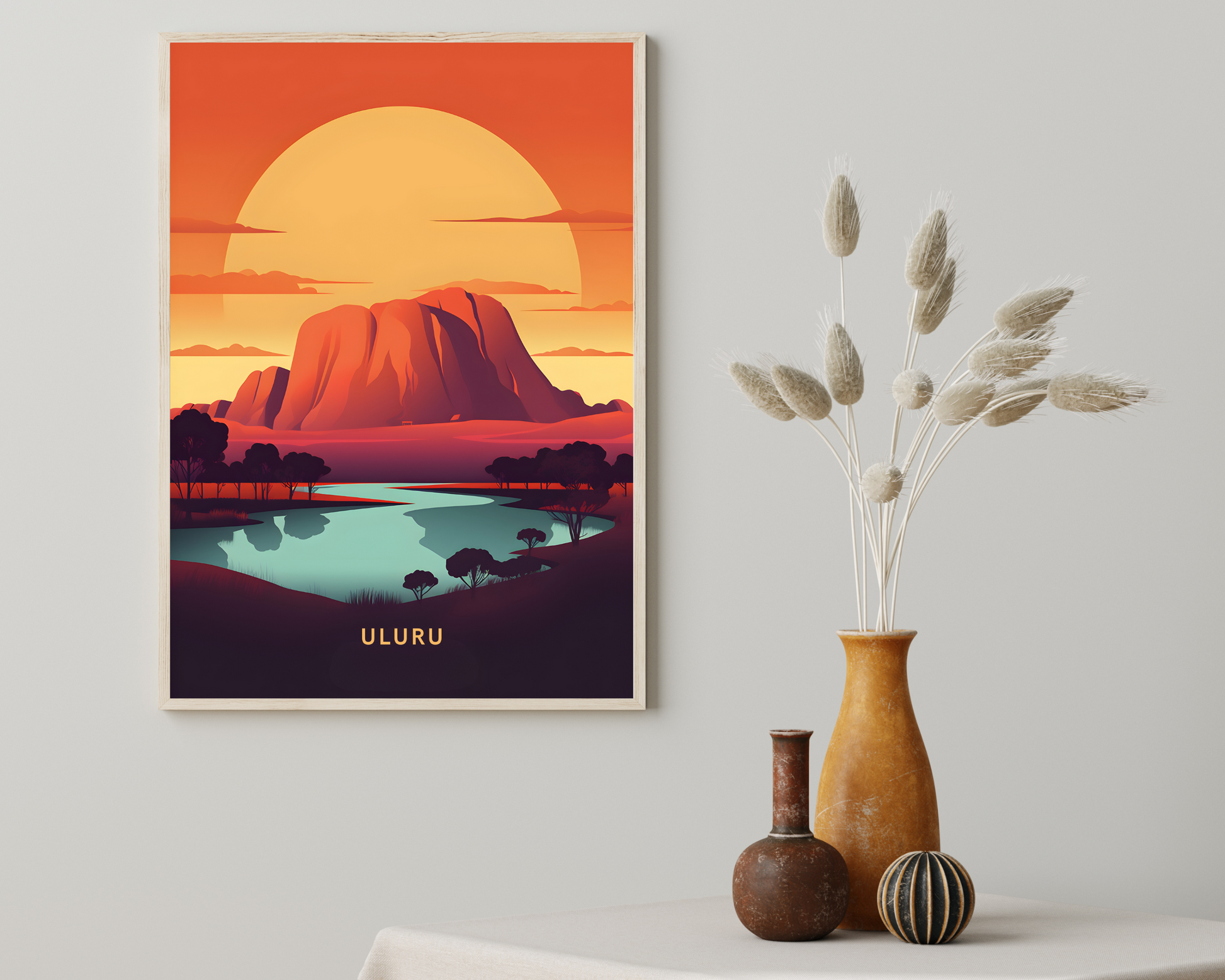 Uluru Rock Australia Travel Poster Print - Pitchers Design