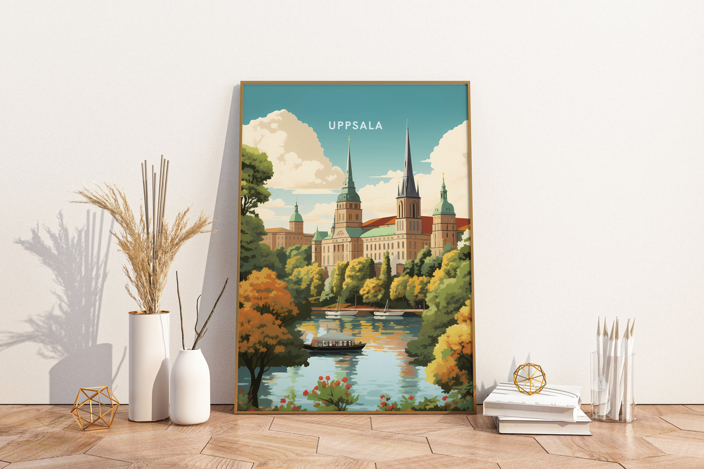 Uppsala Sweden Travel Print Poster - Pitchers Design