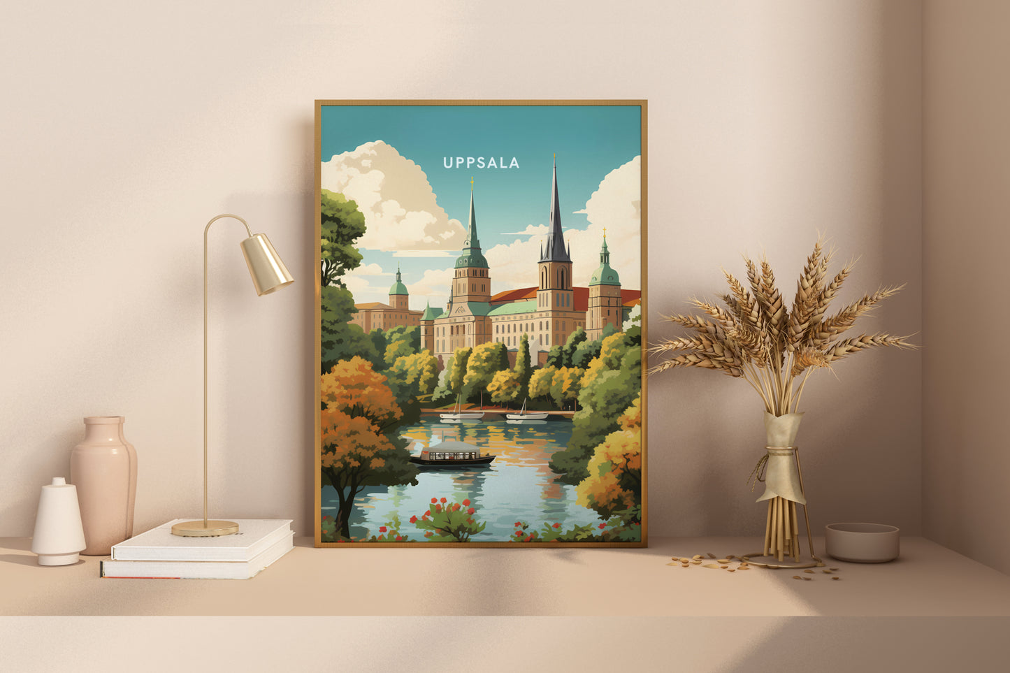 Uppsala Sweden Travel Print Poster - Pitchers Design