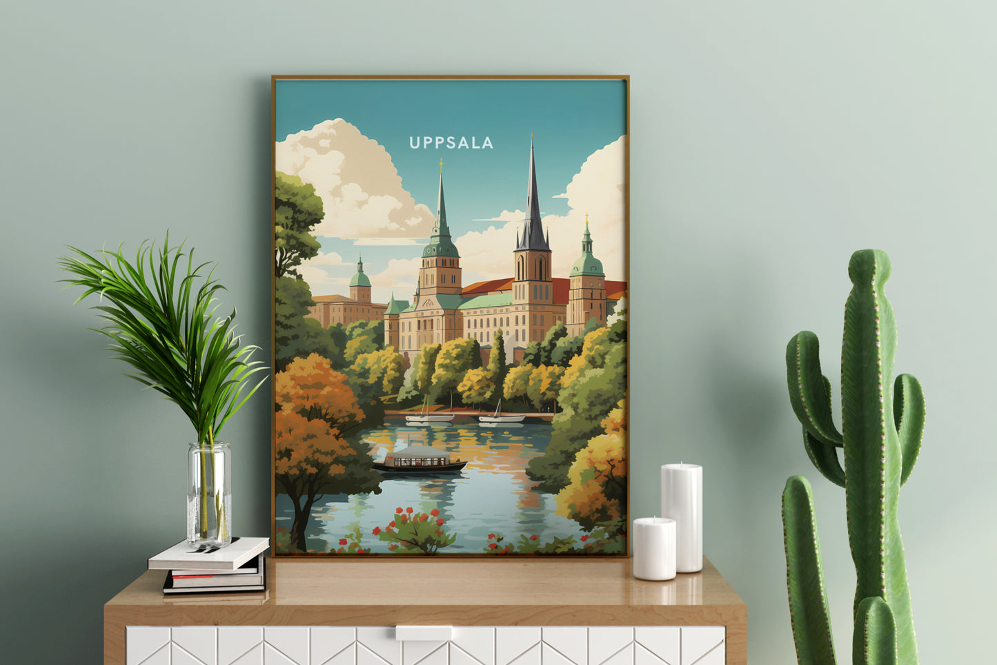 Uppsala Sweden Travel Print Poster - Pitchers Design