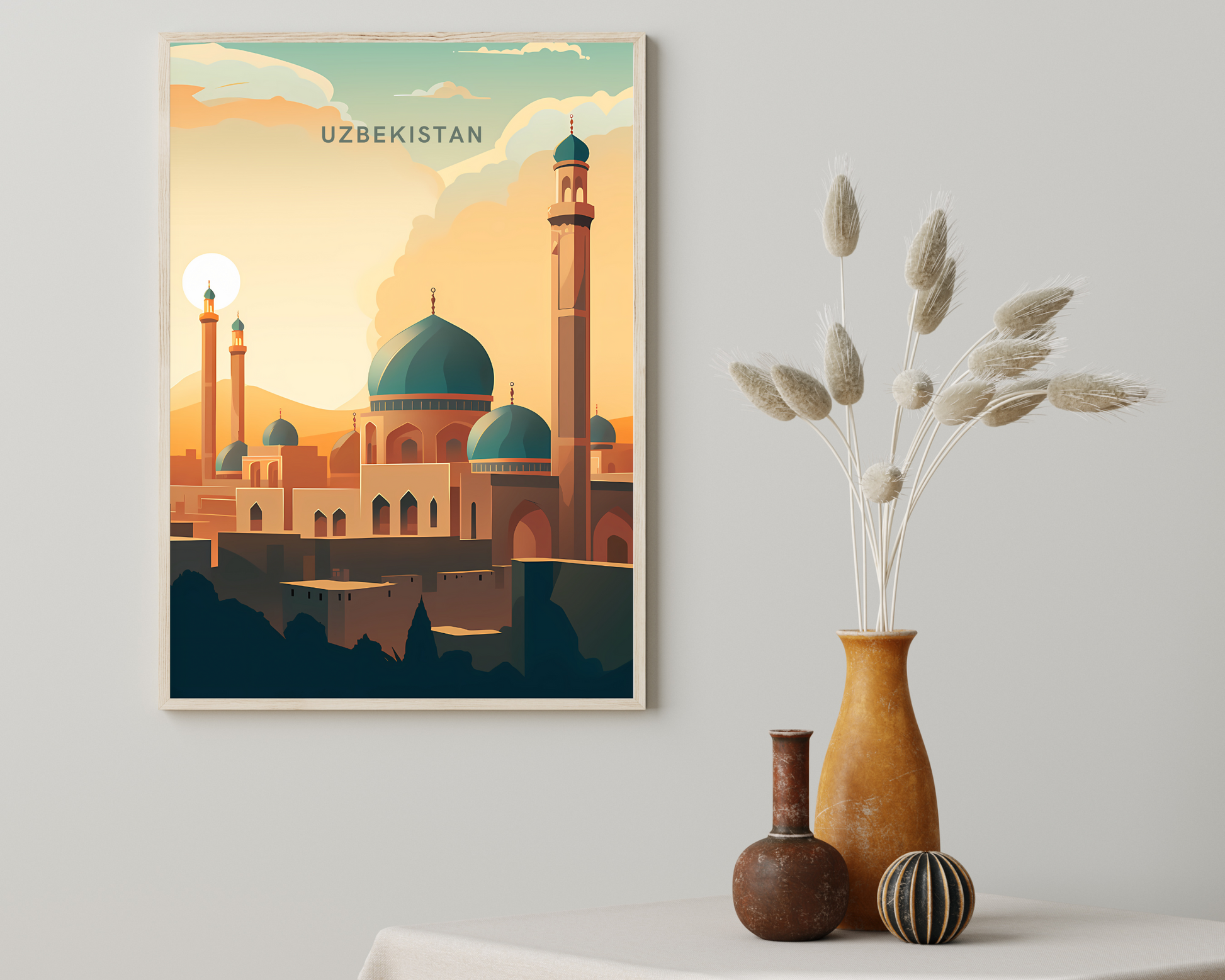 Uzbekistan Travel Poster Print - Pitchers Design