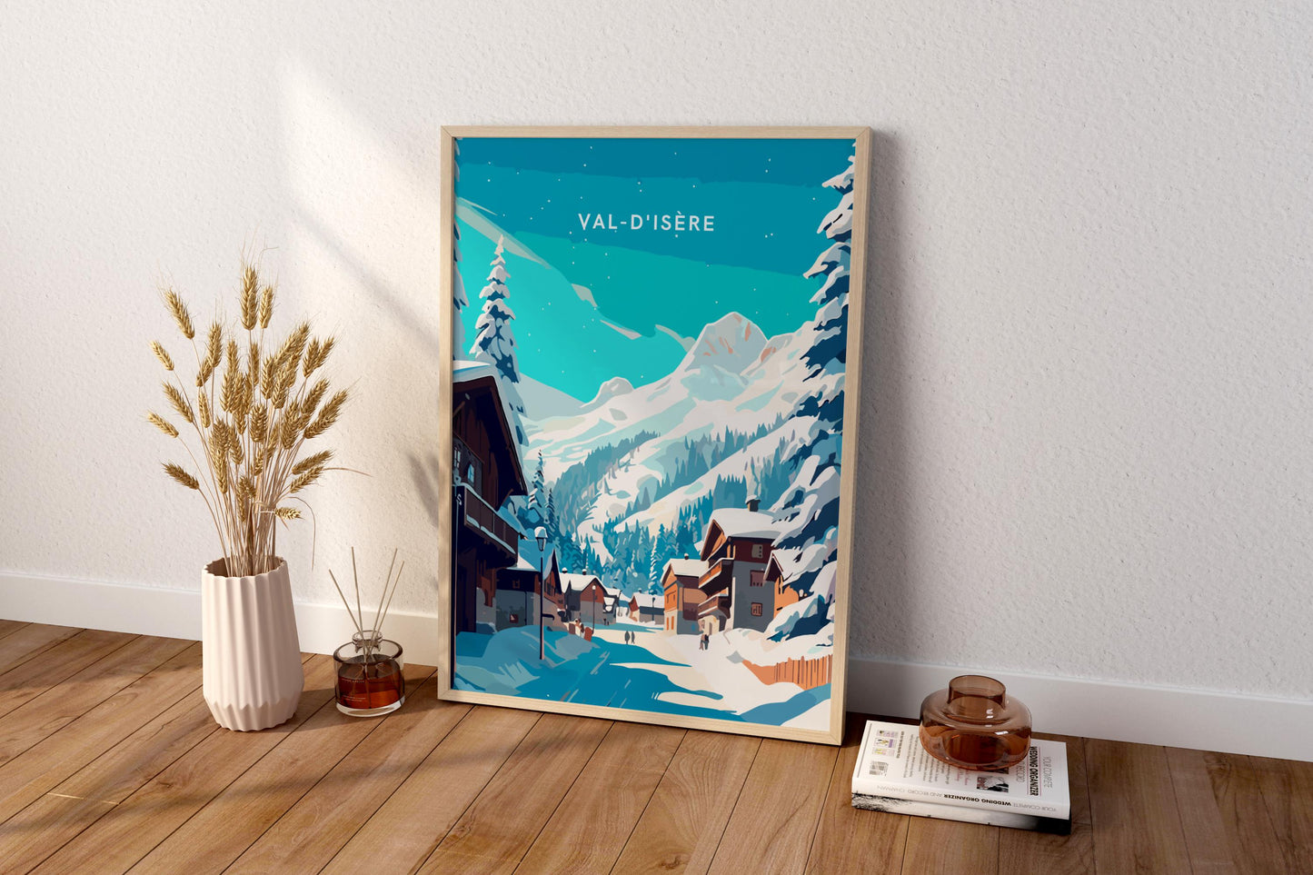 Cartel de impresión de viaje de Val-d'Isere Francia