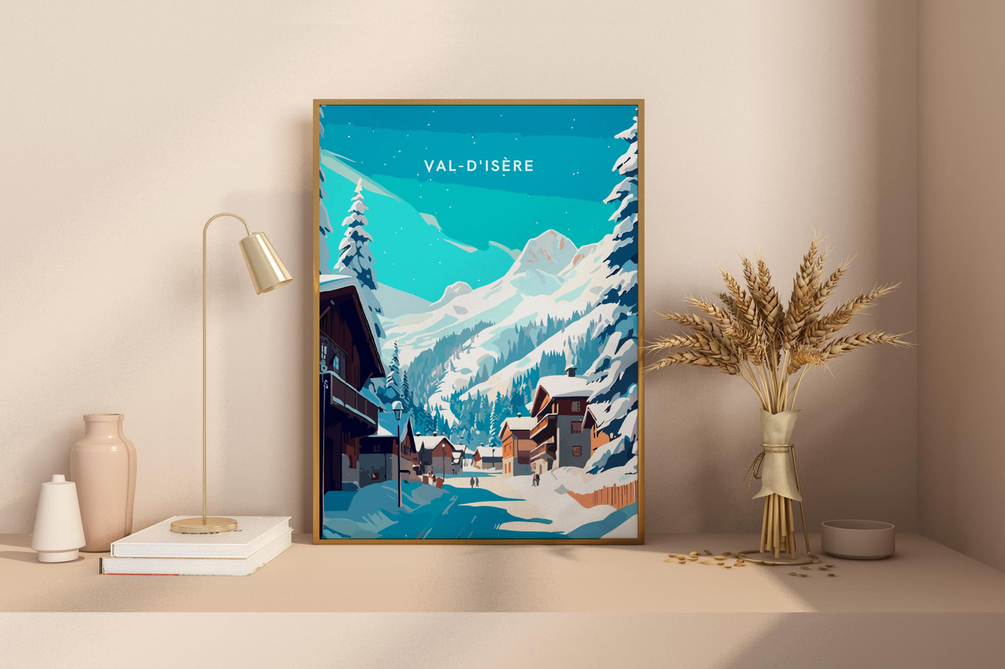 Cartel de impresión de viaje de Val-d'Isere Francia