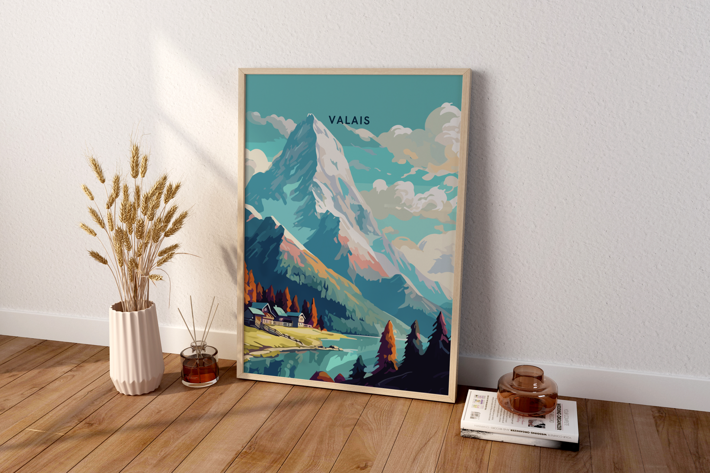 Valais Matterhorn Switzerland Travel Print Poster - Pitchers Design