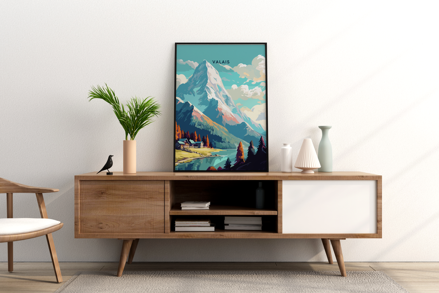 Valais Matterhorn Switzerland Travel Print Poster - Pitchers Design