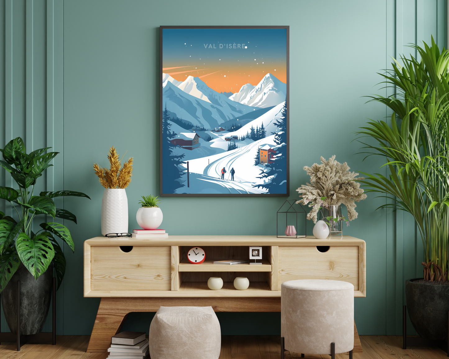 Val d'Isère France Travel Poster Print - Pitchers Design