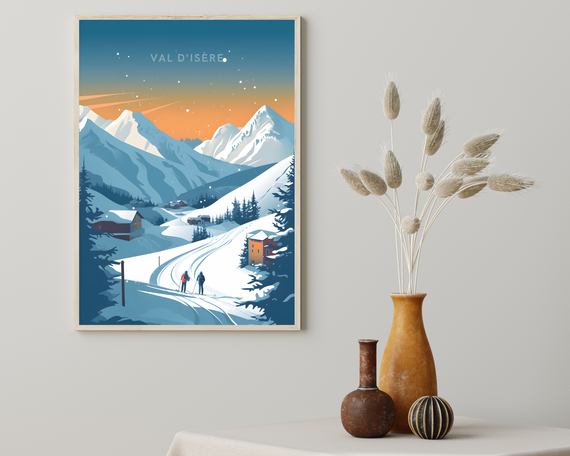 Val d'Isère France Travel Poster Print - Pitchers Design