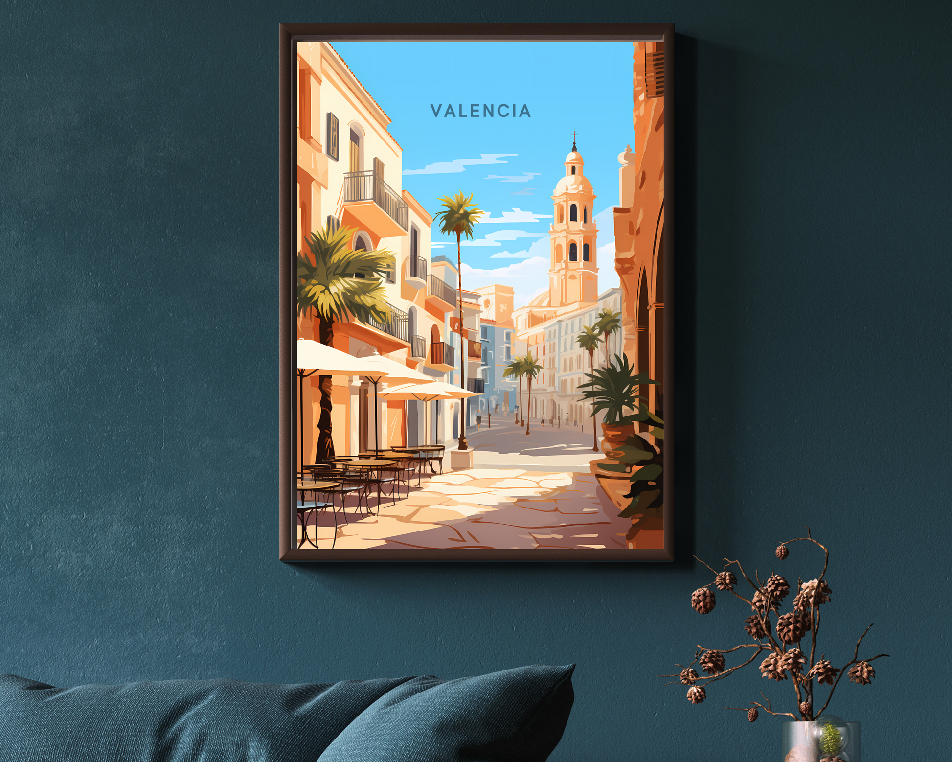 Valencia Spain Travel Poster Print - Pitchers Design