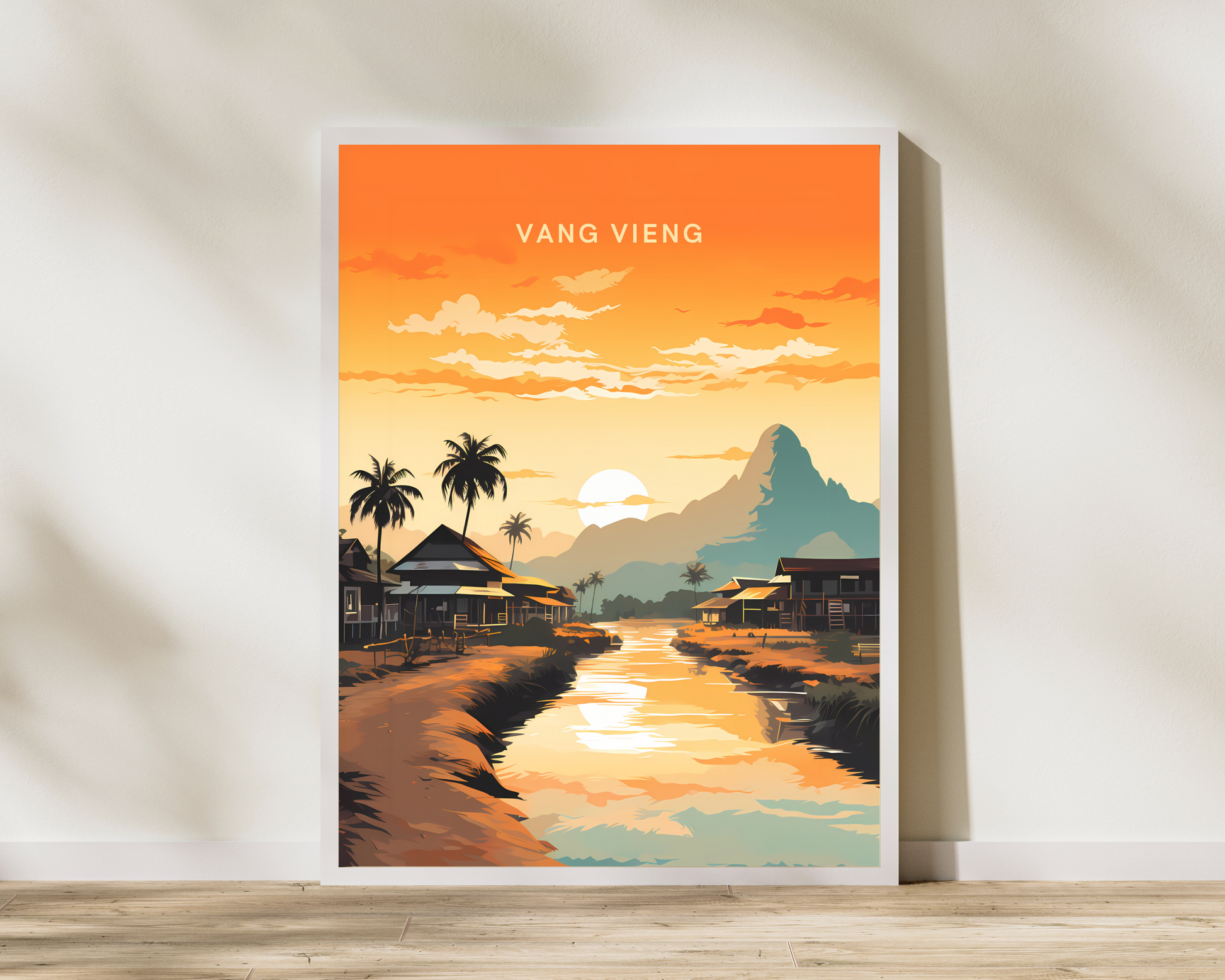 Vang Vieng Laos Travel Poster Print - Pitchers Design