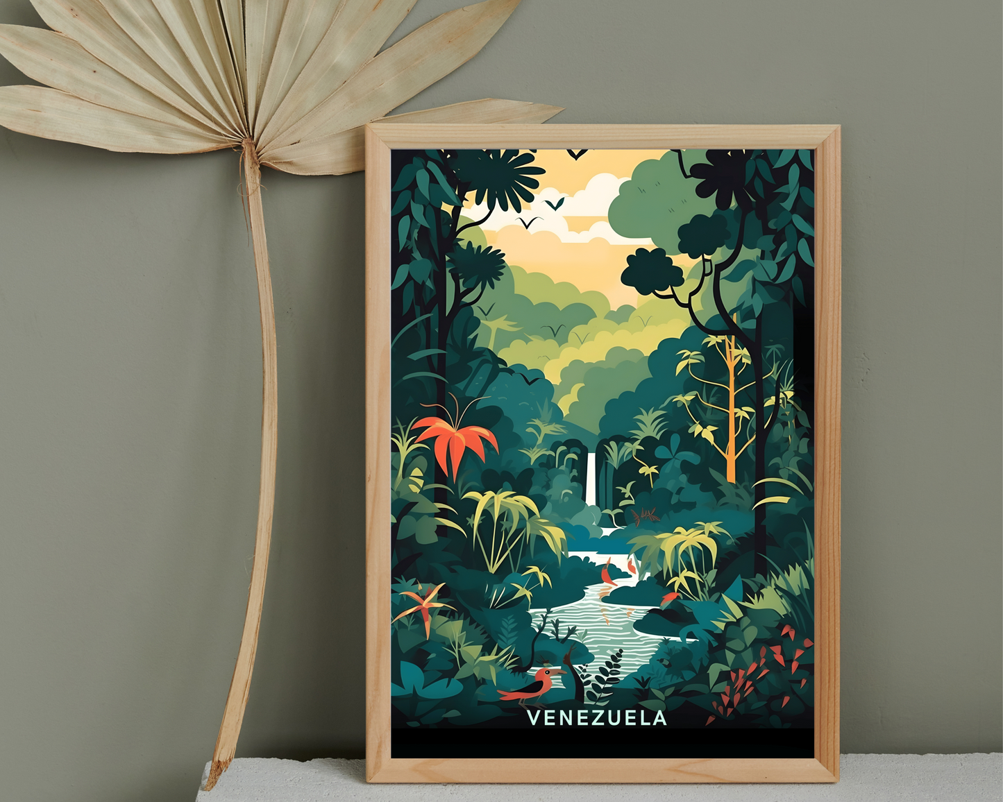 Venezuela Amazon Rainforest Travel Poster Print - Pitchers Design