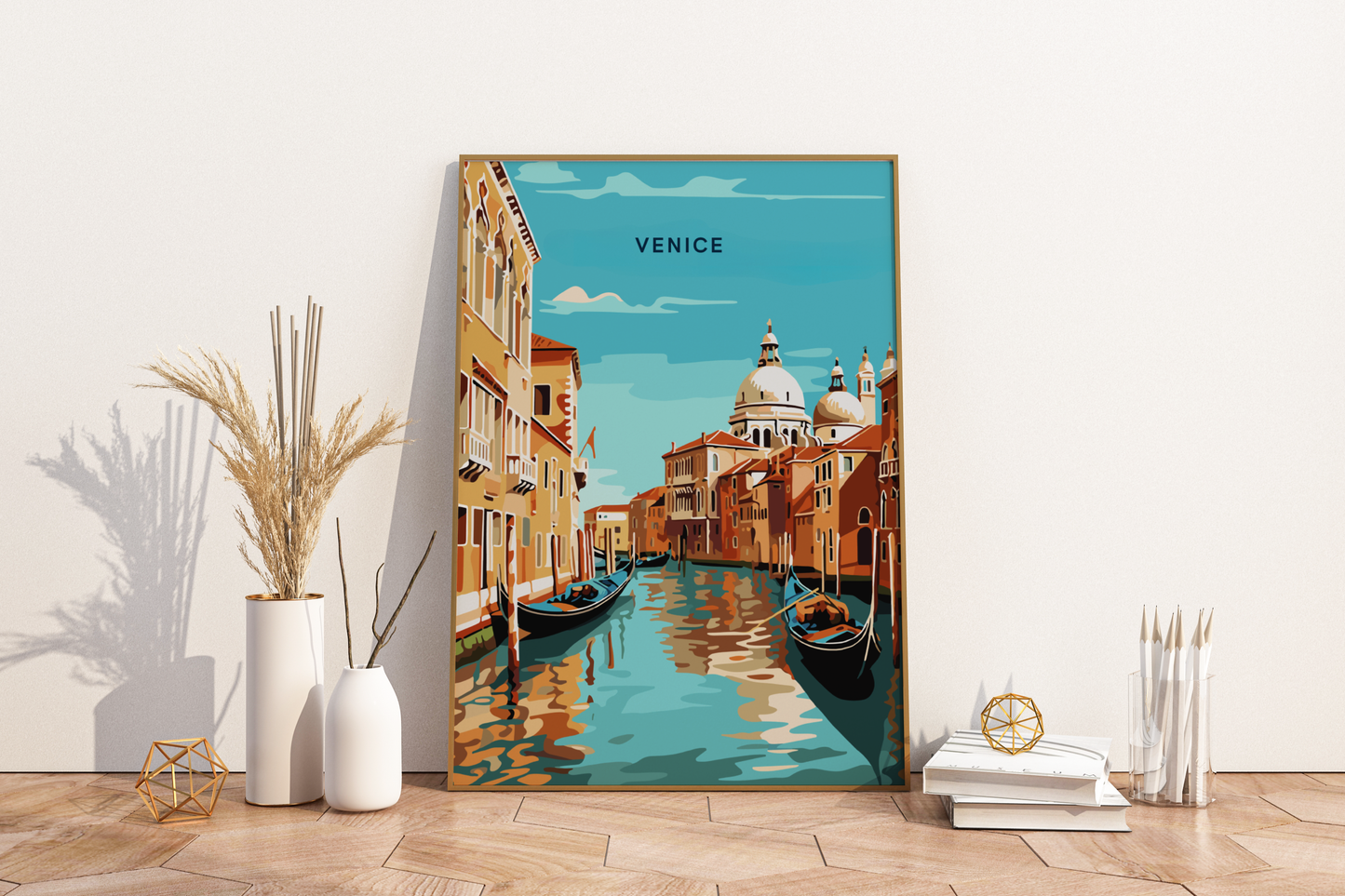 Venice Canals Italy Travel Print Poster - Pitchers Design