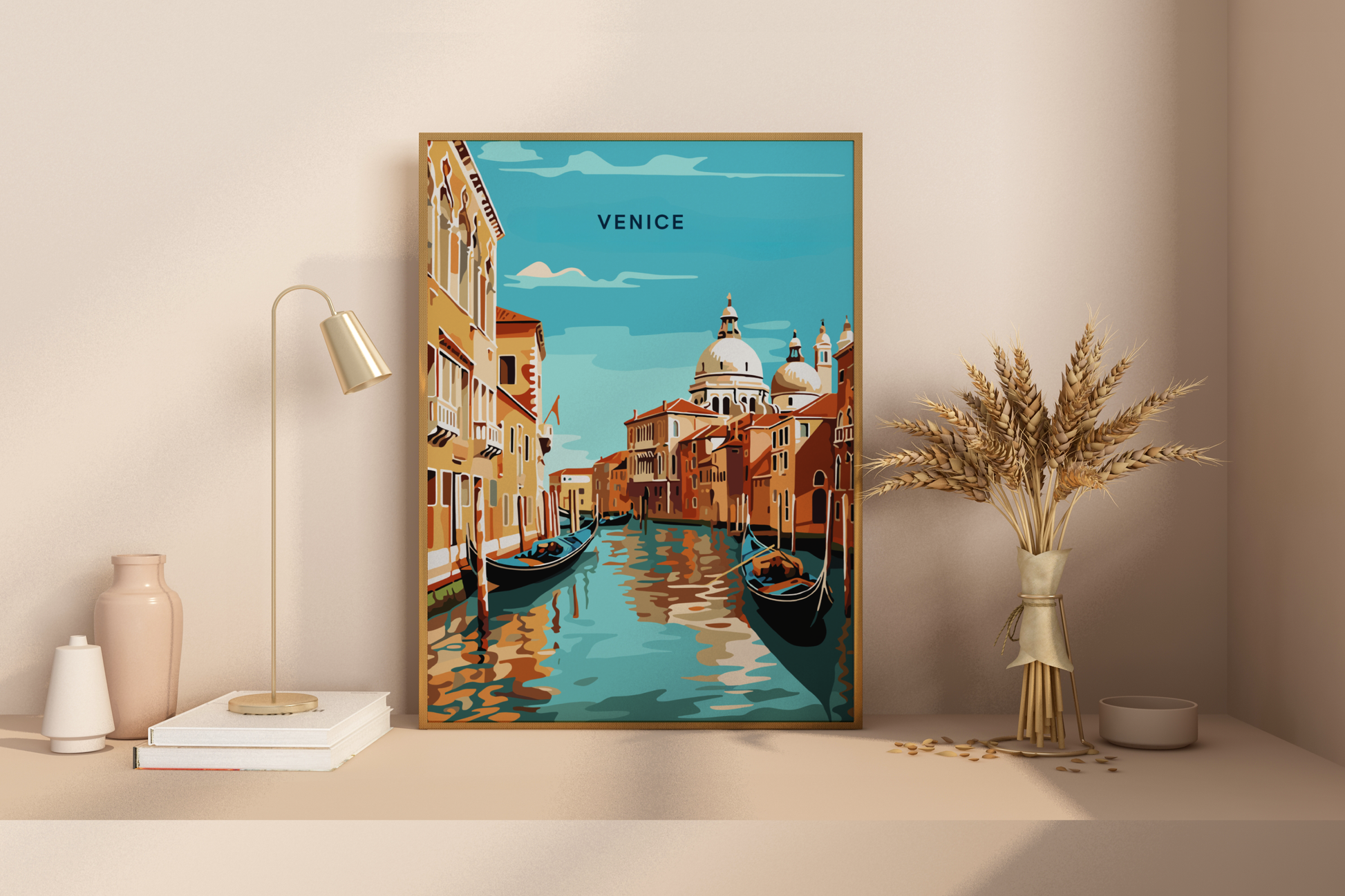 Venice Canals Italy Travel Print Poster - Pitchers Design