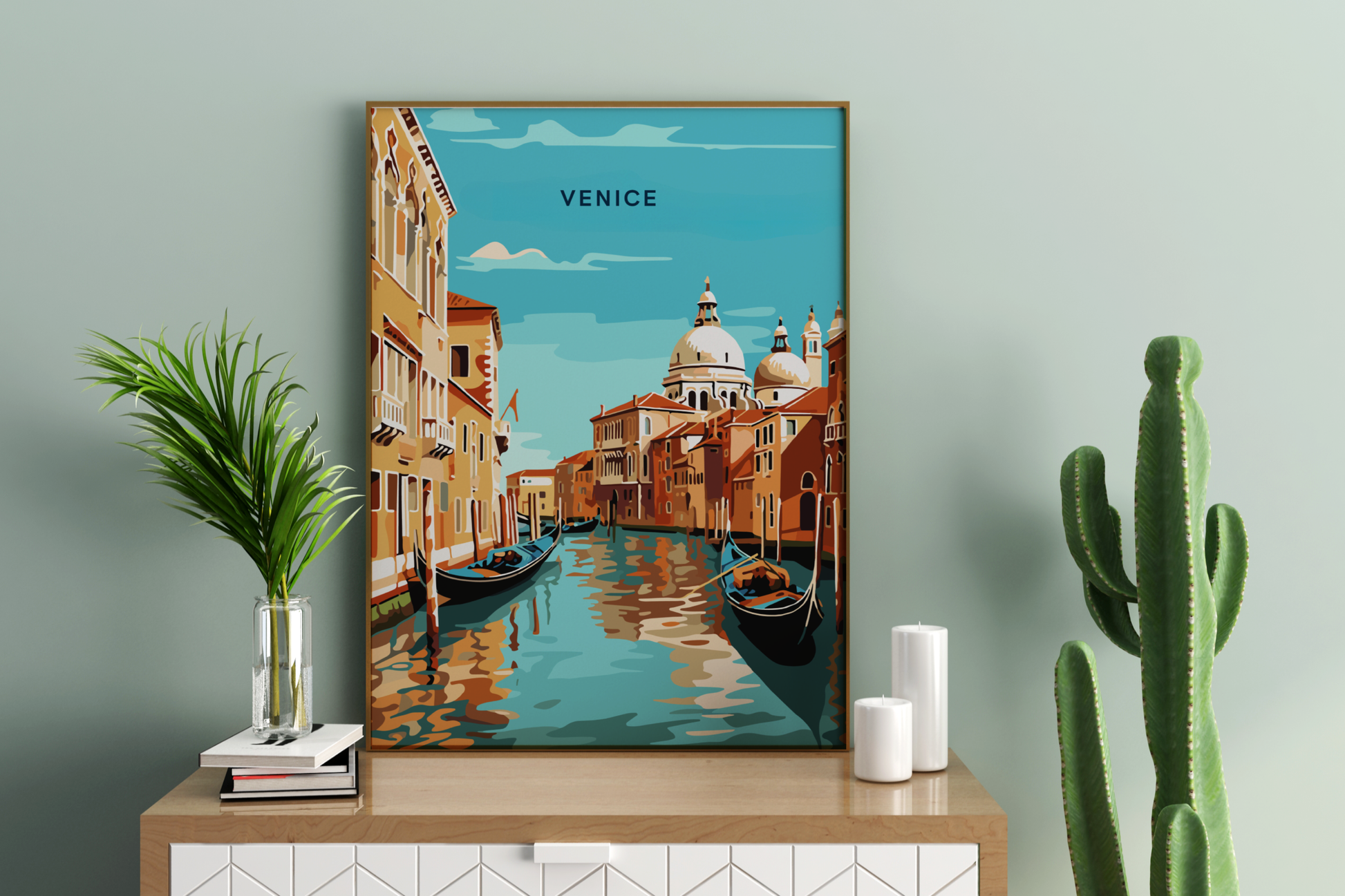 Venice Canals Italy Travel Print Poster - Pitchers Design