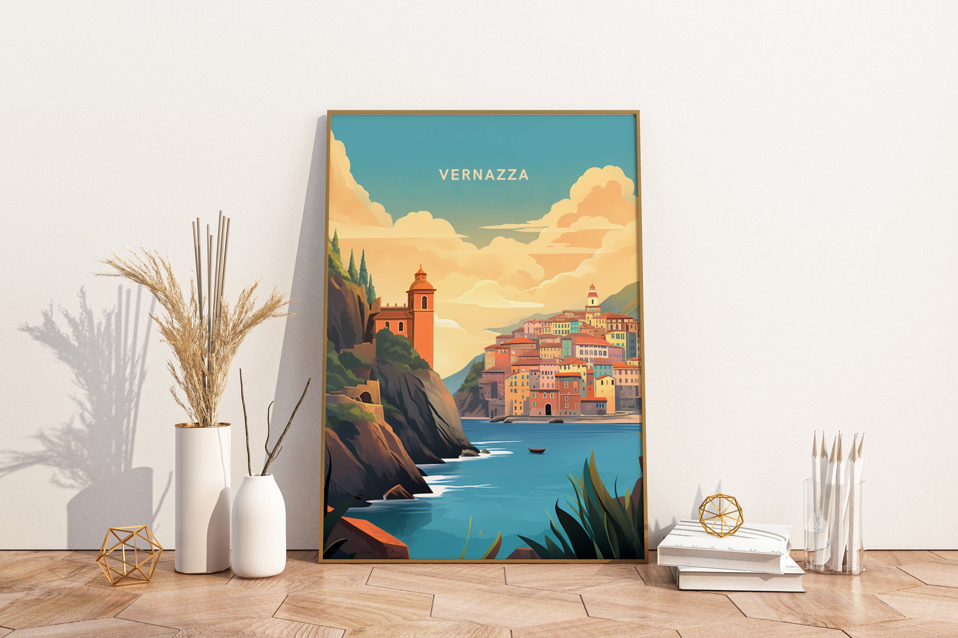 Vernazza Italy Travel Print Poster - Pitchers Design