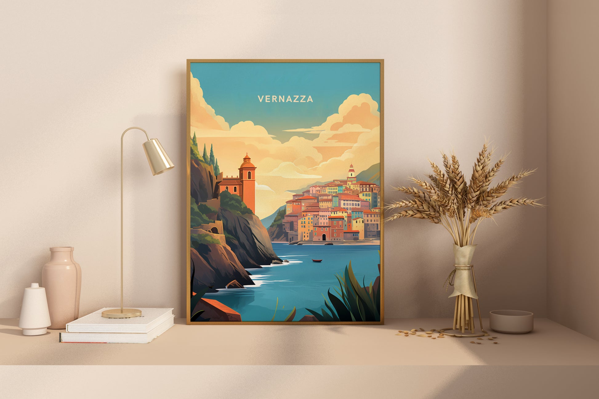 Vernazza Italy Travel Print Poster - Pitchers Design