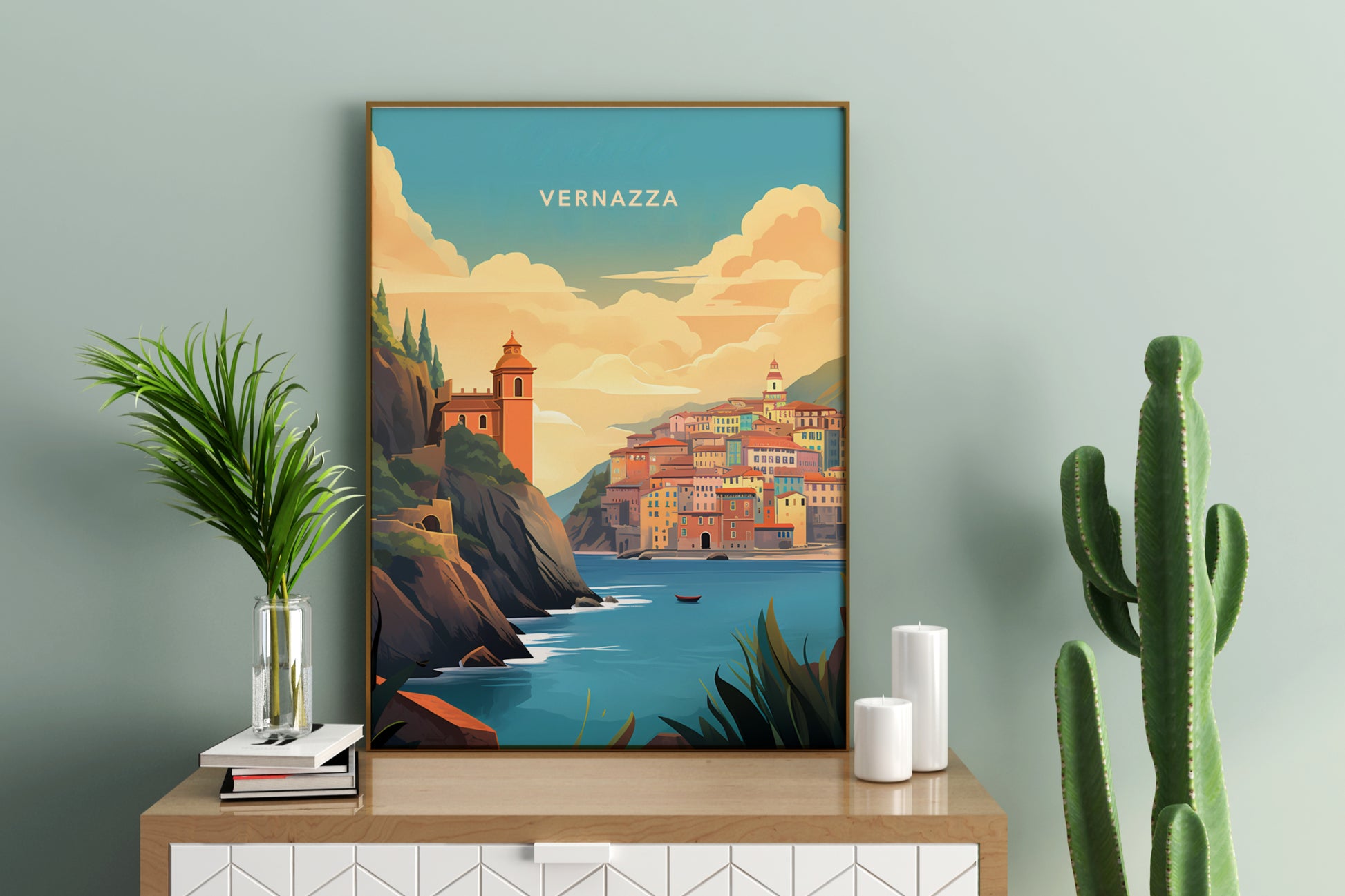 Vernazza Italy Travel Print Poster - Pitchers Design