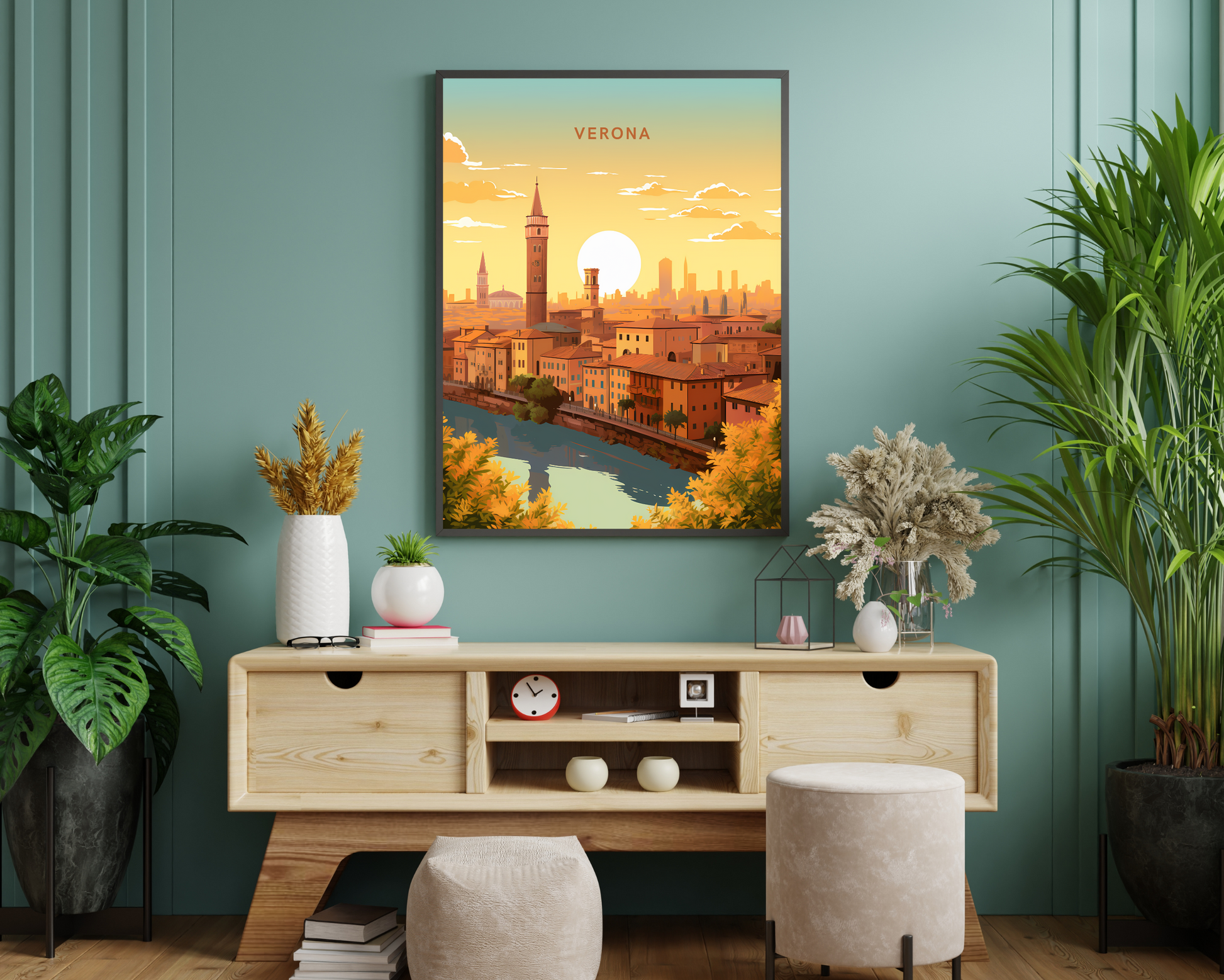 Verona Italy Travel Poster Print - Pitchers Design