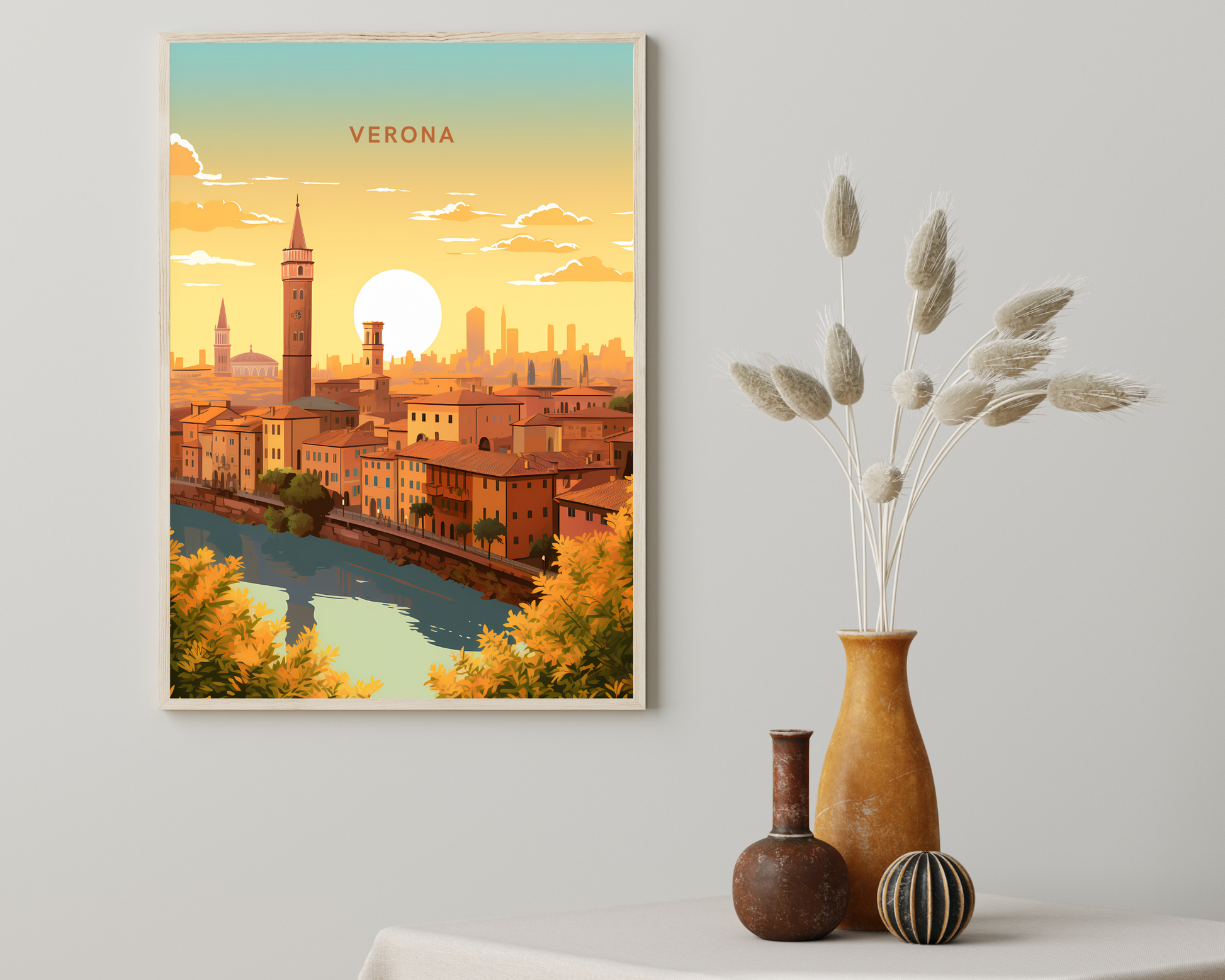 Verona Italy Travel Poster Print - Pitchers Design