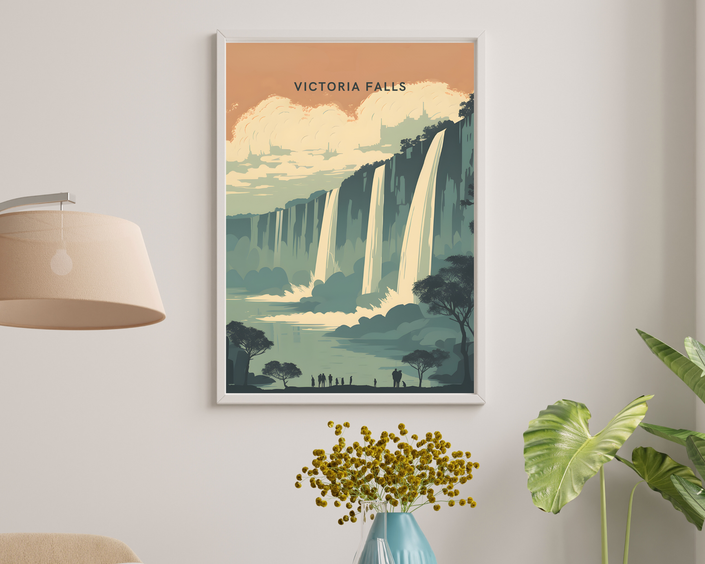 Victoria Falls Zimbabwe Travel Poster Print - Pitchers Design