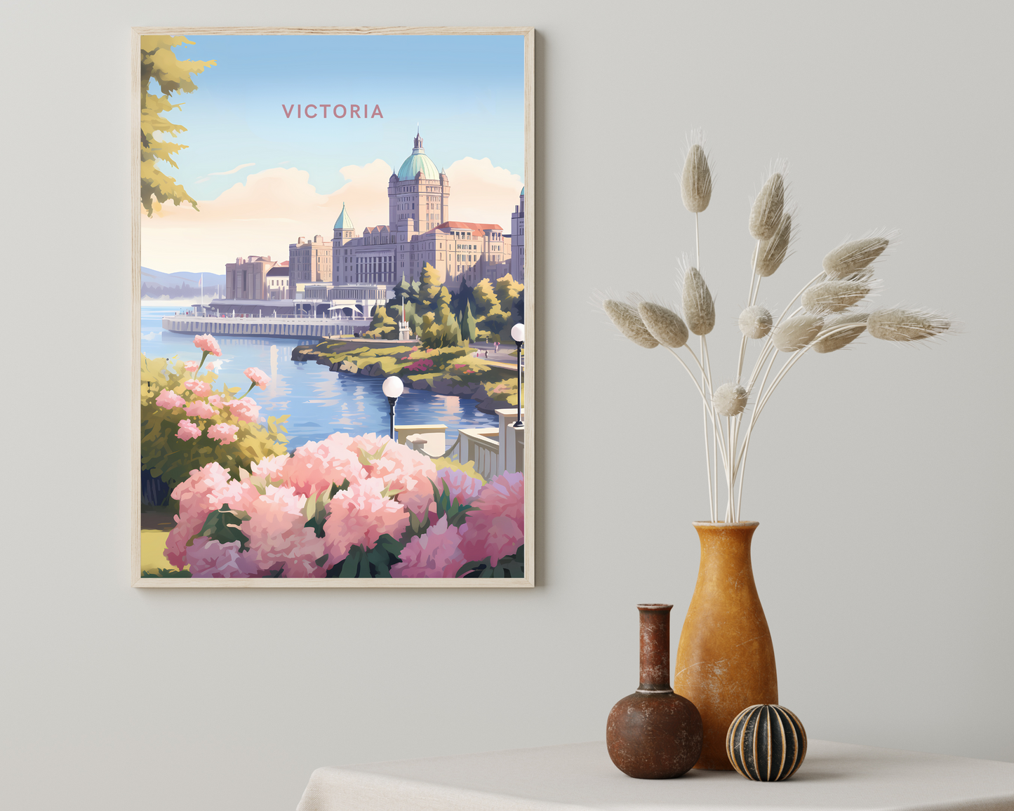 Victoria Canada Travel Poster Print - Pitchers Design