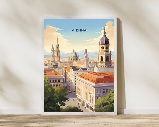 Vienna City View Austria Travel Poster Print - Pitchers Design