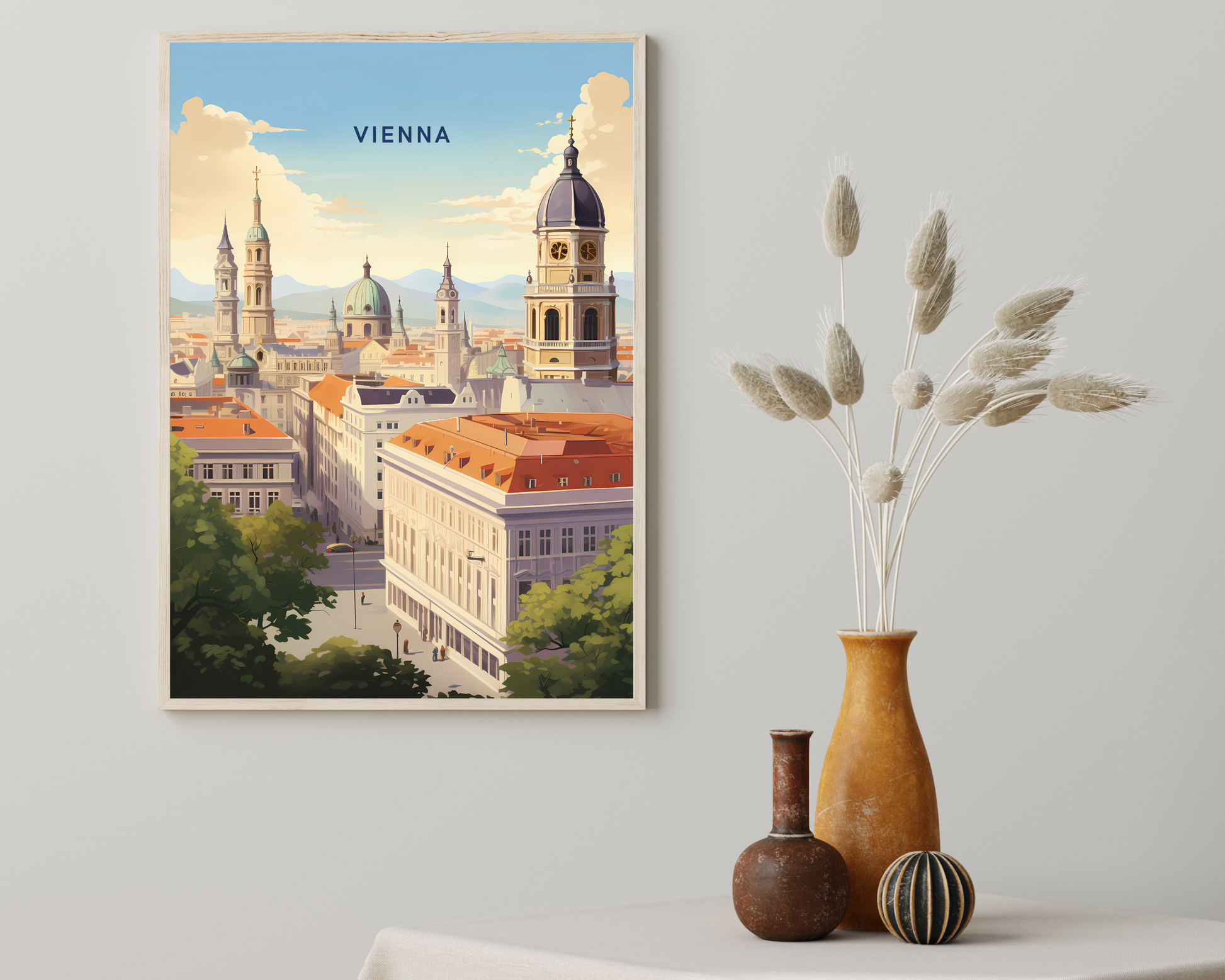 Vienna City View Austria Travel Poster Print - Pitchers Design