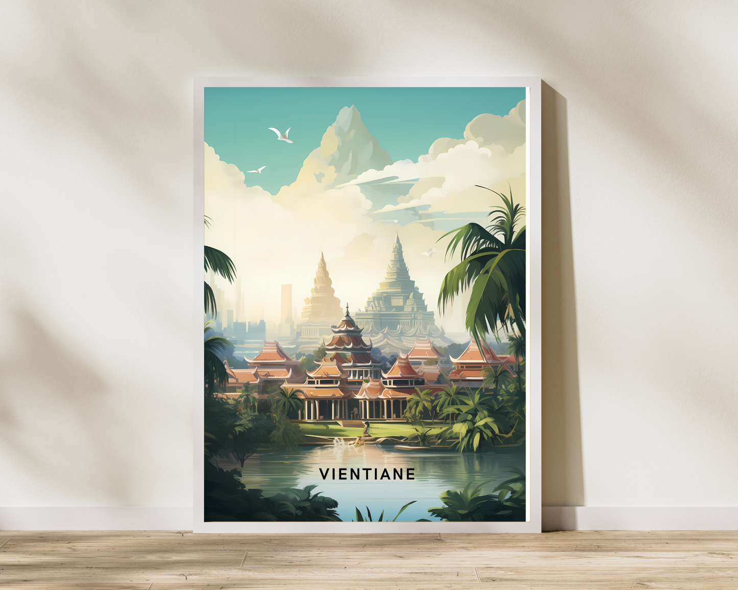 Vientiane Laos Travel Poster Print - Pitchers Design