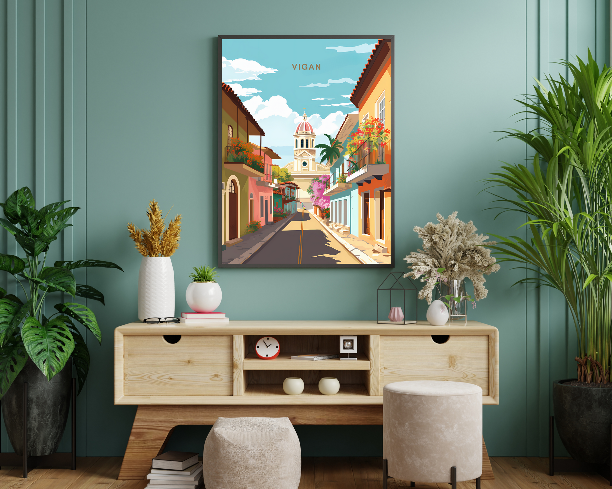 Vigan Philippines Travel Poster Print - Pitchers Design