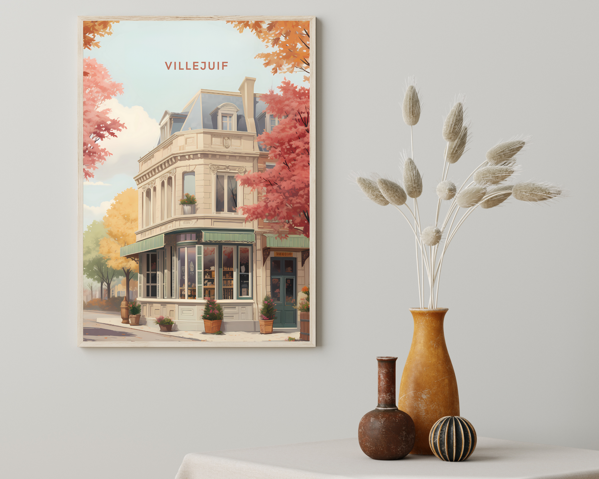 Villejuif France Travel Poster Print - Pitchers Design