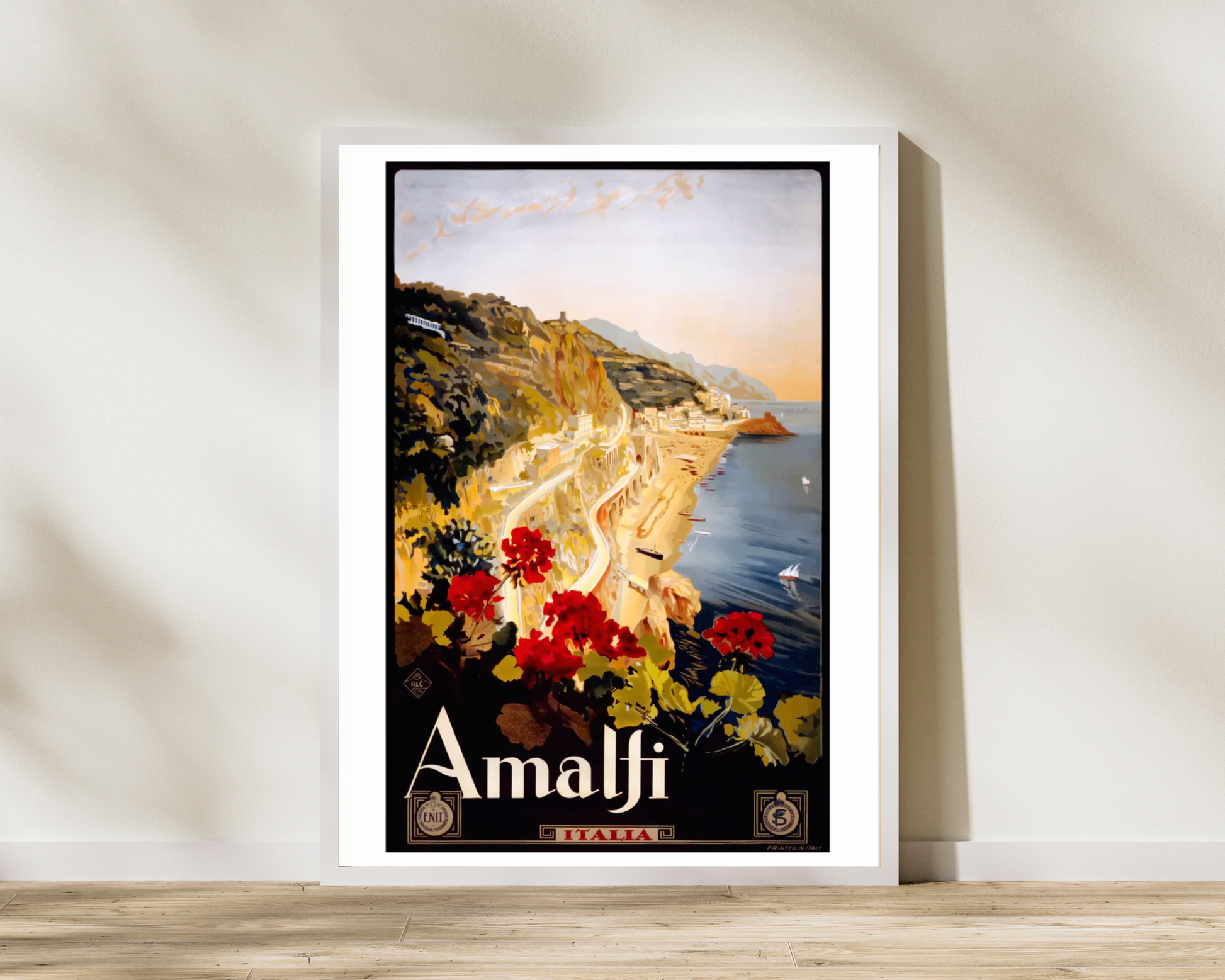 Amalfi Coast Italy Vintage Travel Poster - Pitchers Design