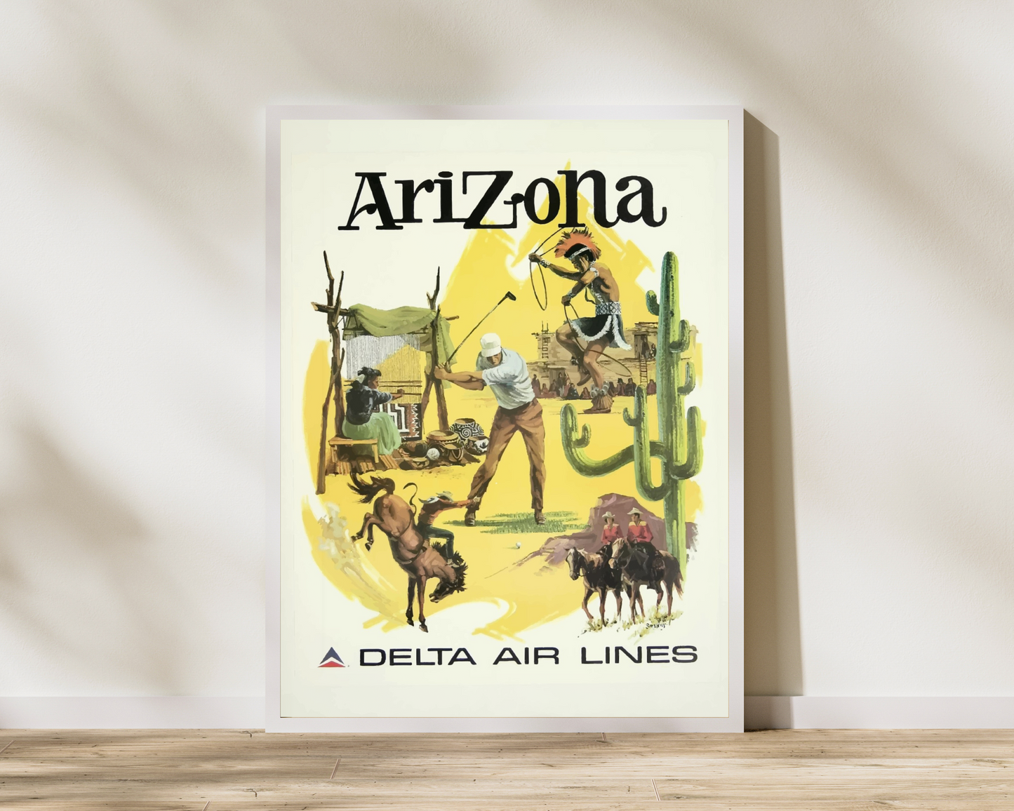 Arizona Delta Air Lines Vintage Travel Poster - Pitchers Design