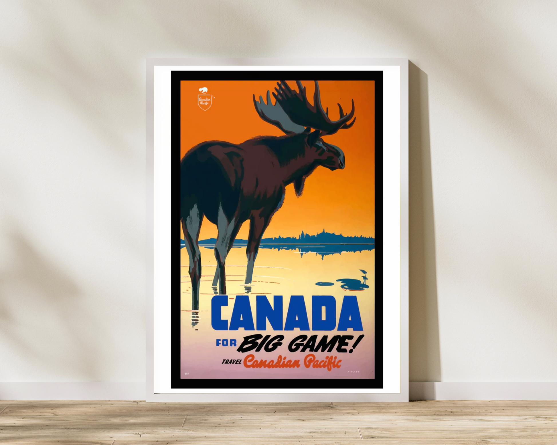 Canada for Big Game Canadian Pacific Vintage Travel Poster - Pitchers Design