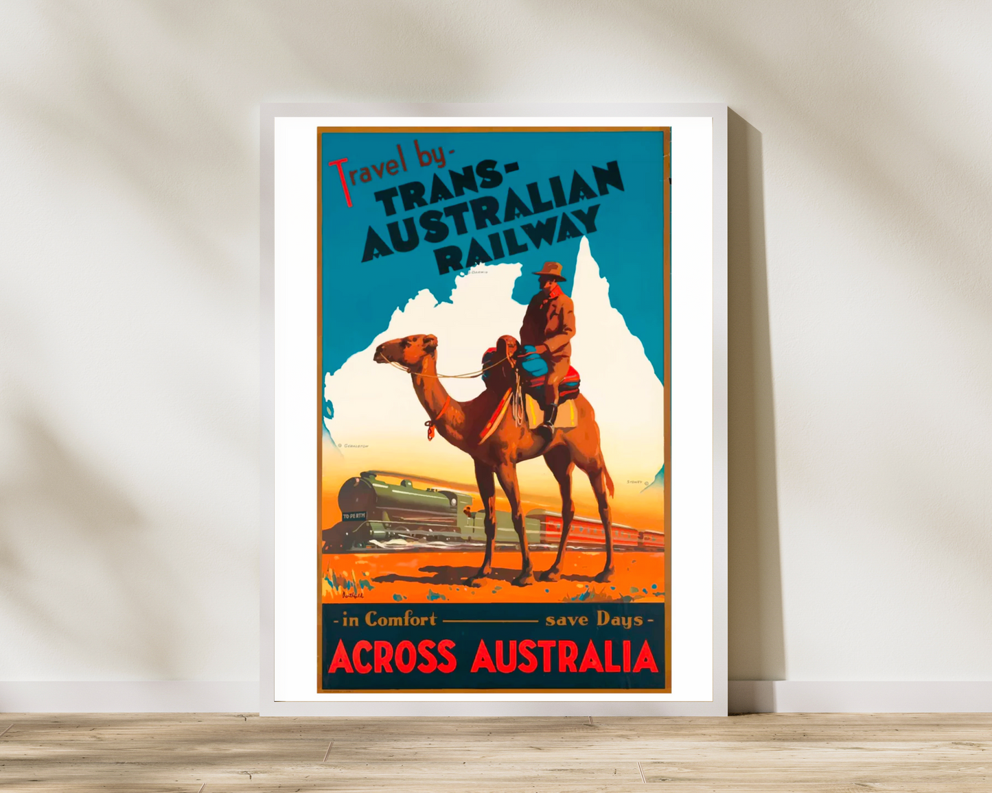 Australia Trans-Australian Railway Vintage Travel Poster - Pitchers Design