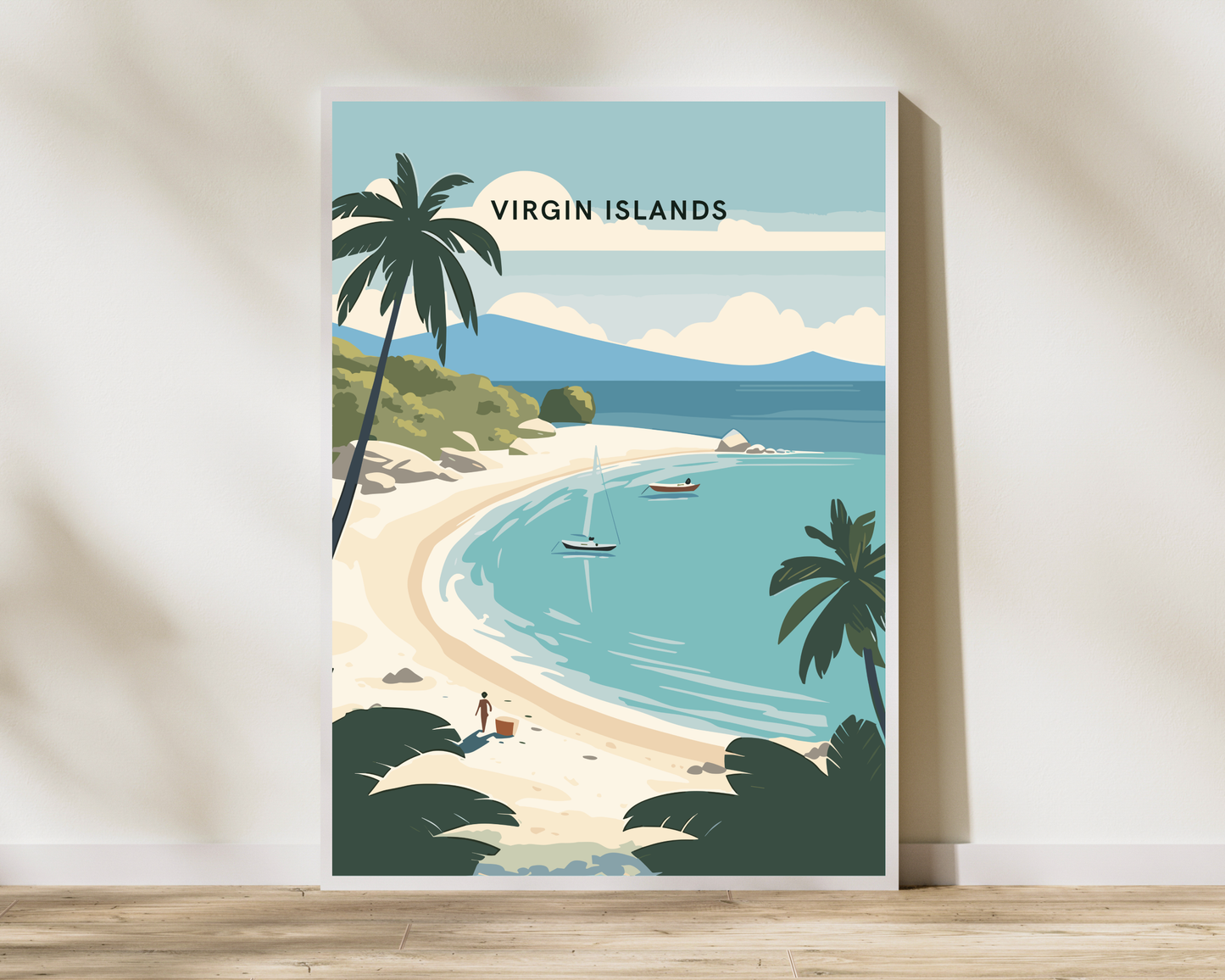 Virgin Islands Caribbean Travel Poster Print - Pitchers Design