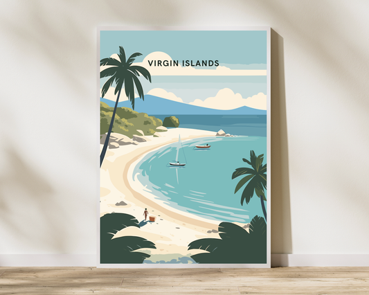 Virgin Islands Caribbean Travel Poster Print - Pitchers Design
