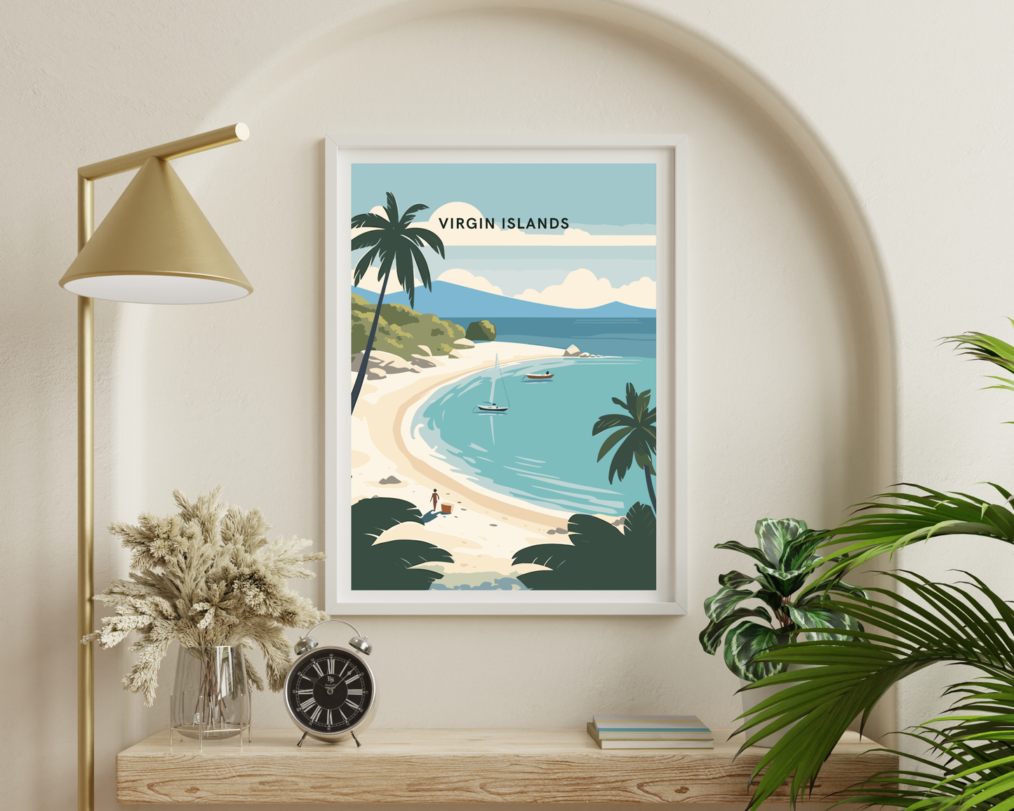 Virgin Islands Caribbean Travel Poster Print - Pitchers Design