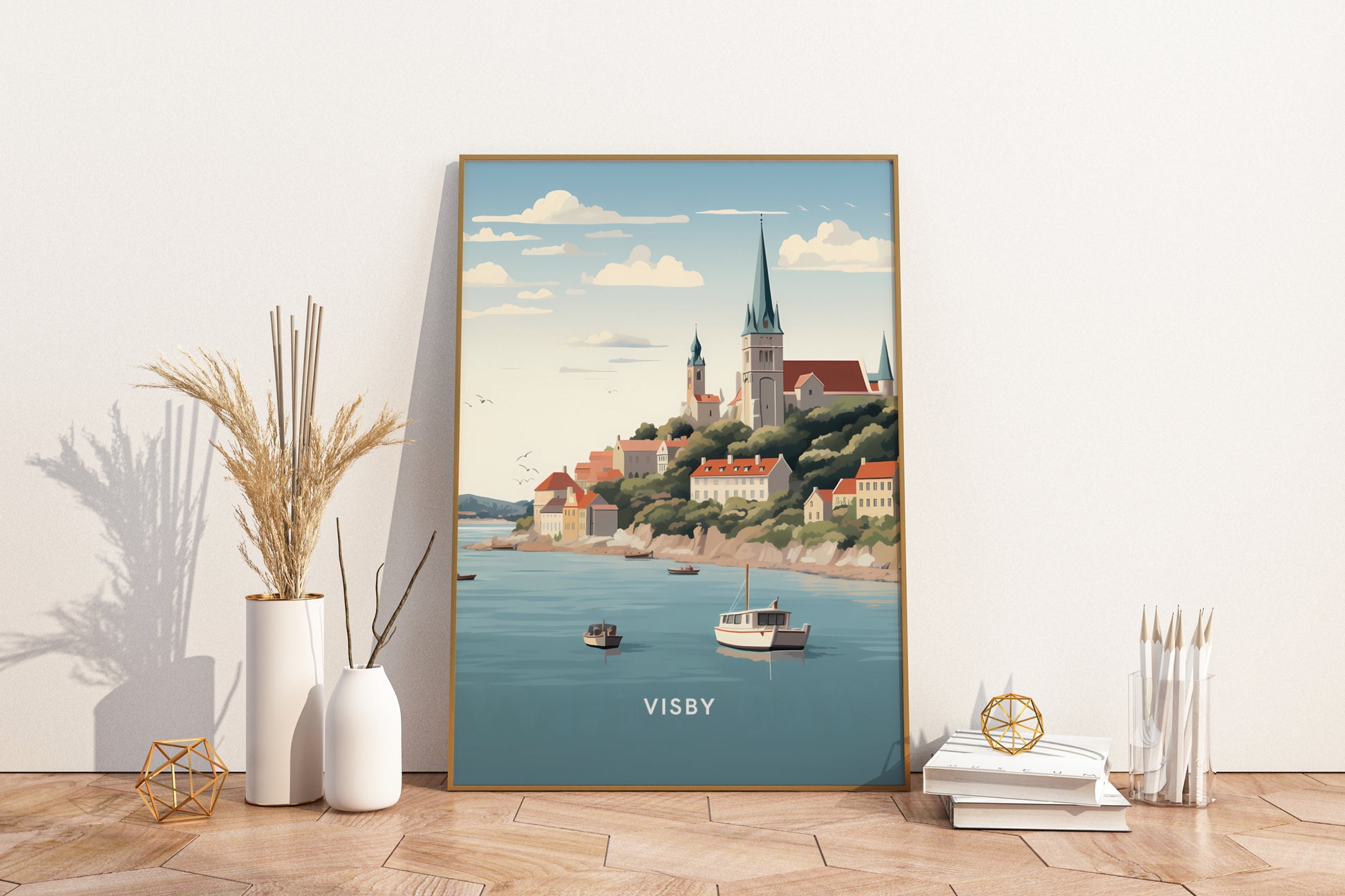 Visby Sweden Travel Print Poster - Pitchers Design