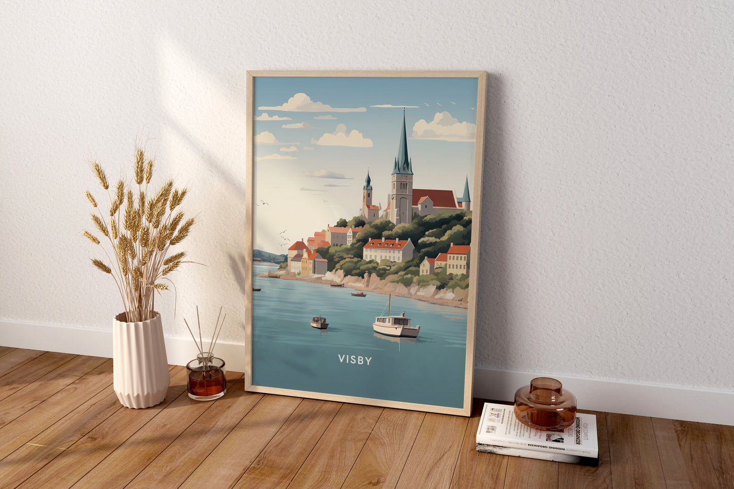 Visby Sweden Travel Print Poster - Pitchers Design