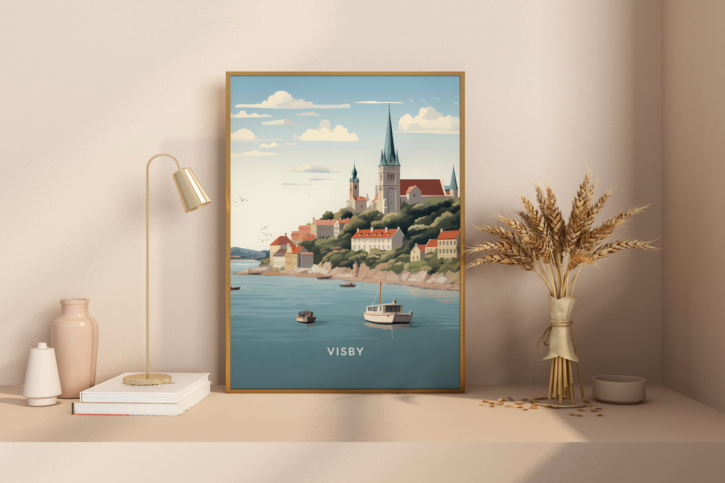 Visby Sweden Travel Print Poster - Pitchers Design