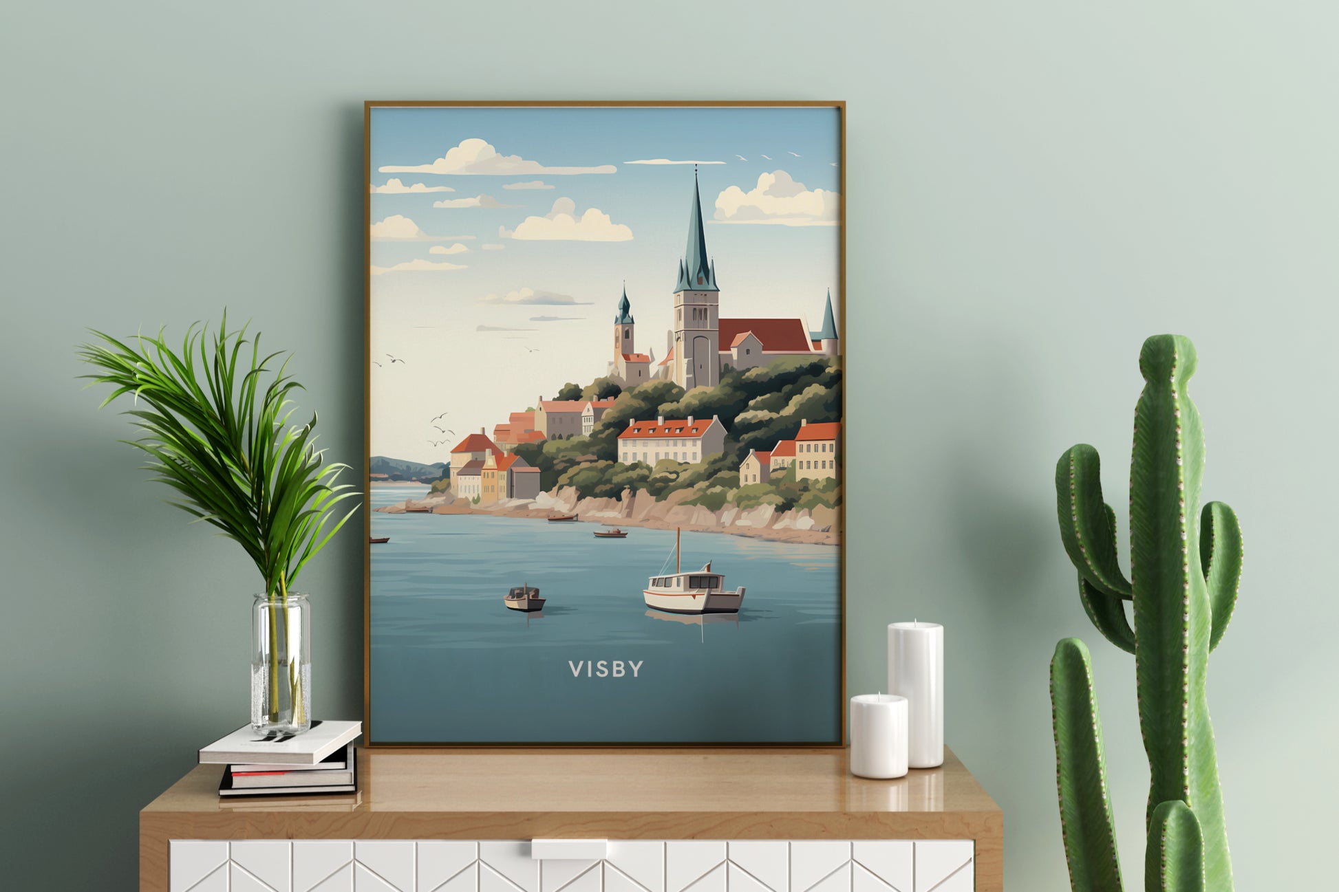 Visby Sweden Travel Print Poster - Pitchers Design