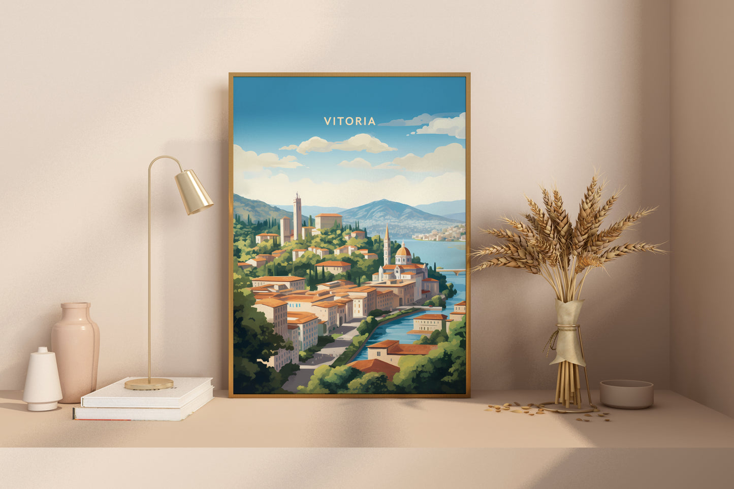 Vitoria Spain Travel Poster Print - Pitchers Design