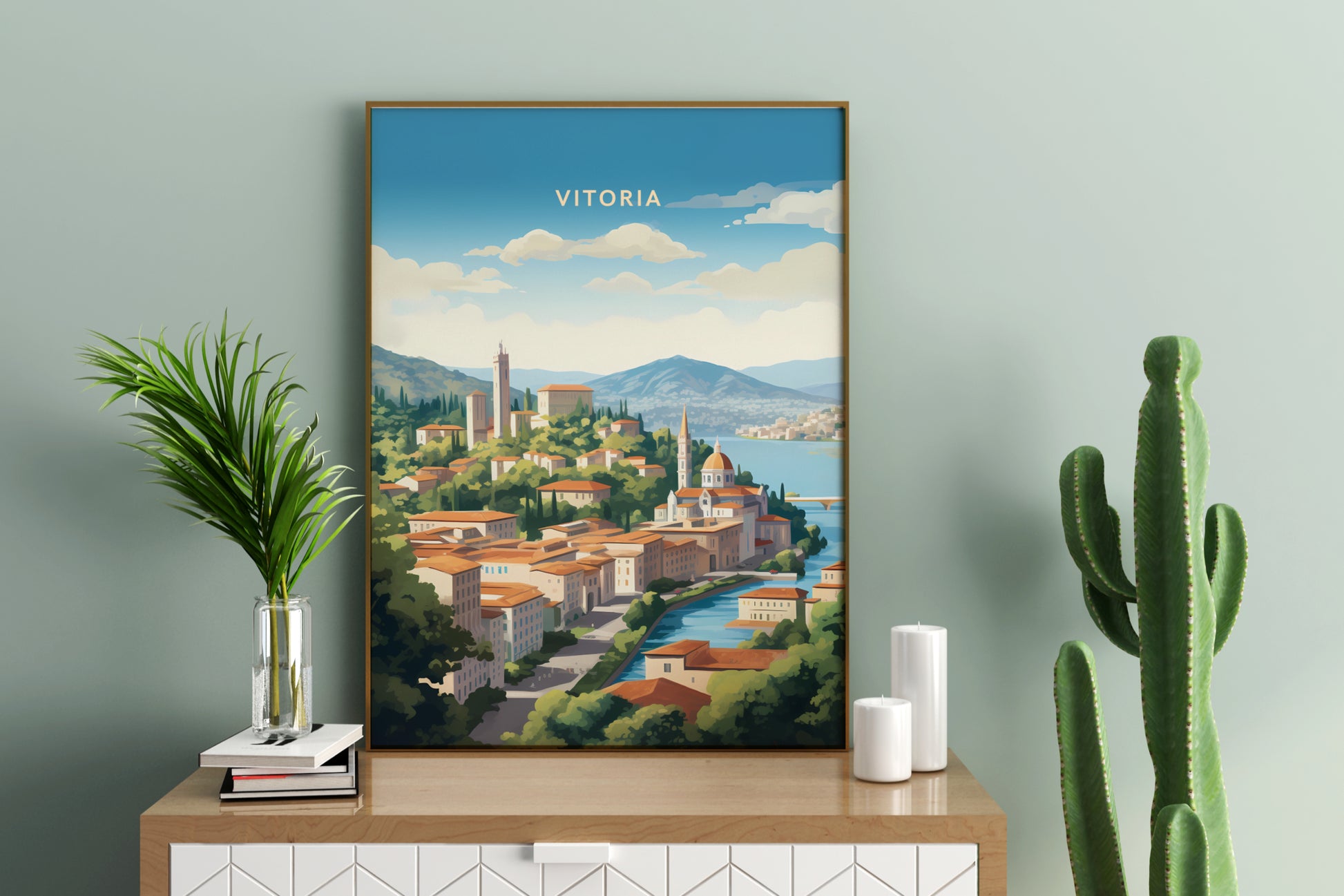 Vitoria Spain Travel Poster Print - Pitchers Design