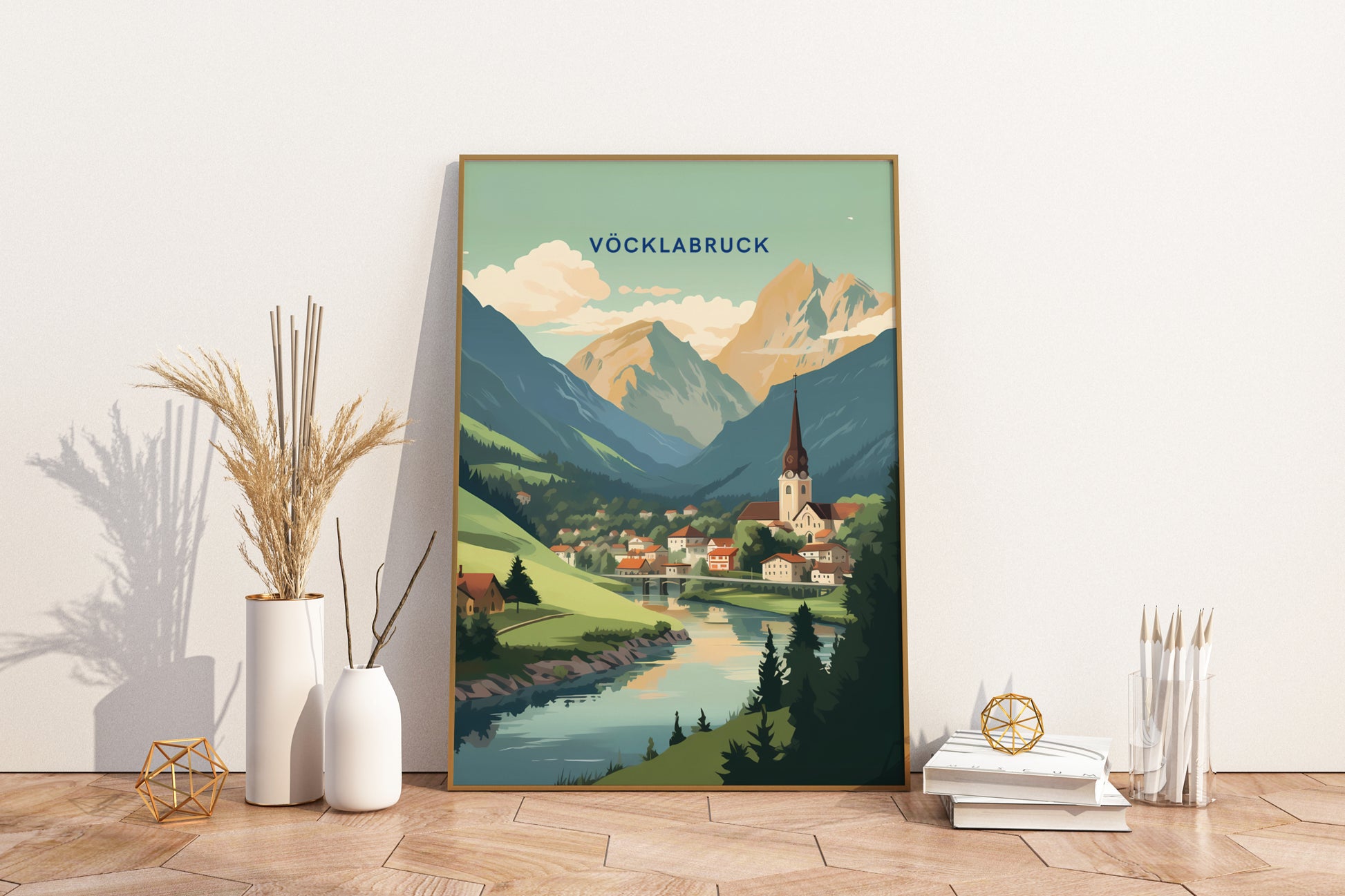 Vöcklabruck Austria Travel Print Poster - Pitchers Design