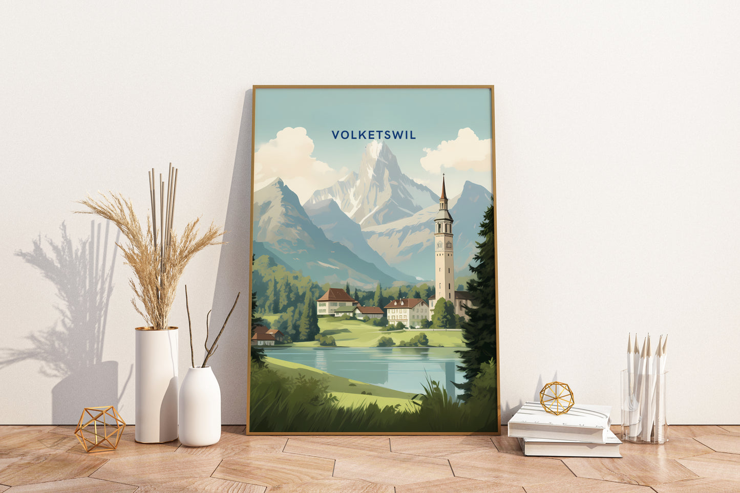 Volketswil Switzerland Travel Poster Print - Pitchers Design