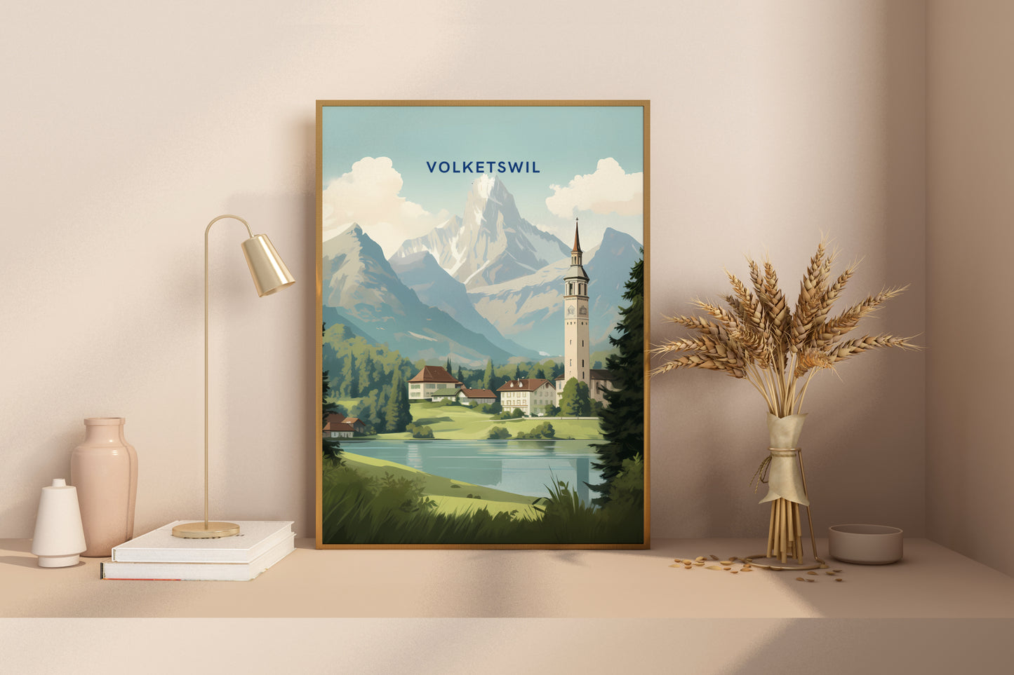 Volketswil Switzerland Travel Poster Print - Pitchers Design