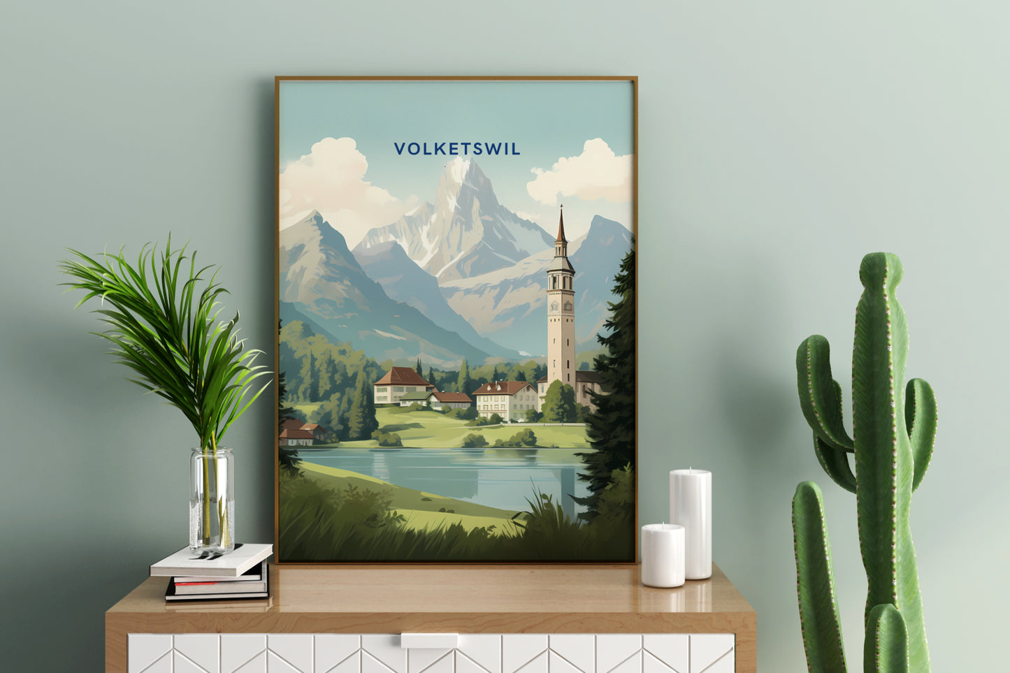 Volketswil Switzerland Travel Poster Print - Pitchers Design