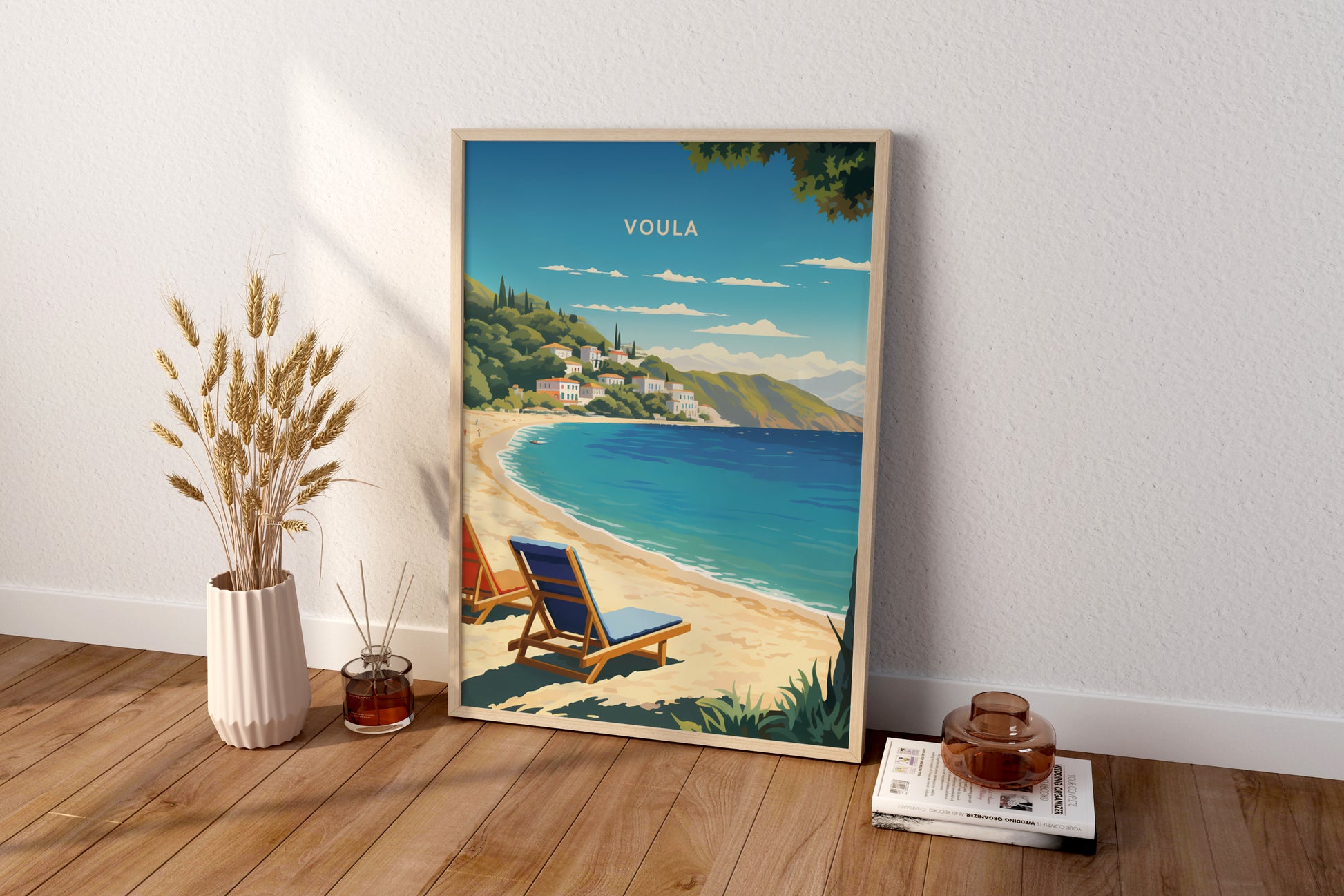 Voula Greece Travel Poster Print - Pitchers Design