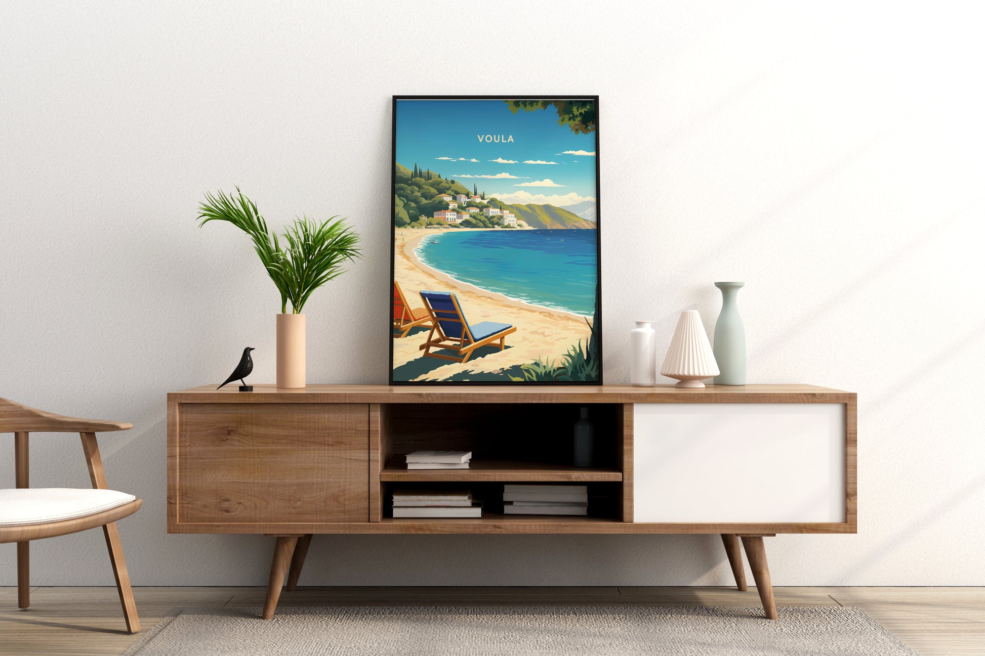 Voula Greece Travel Poster Print - Pitchers Design