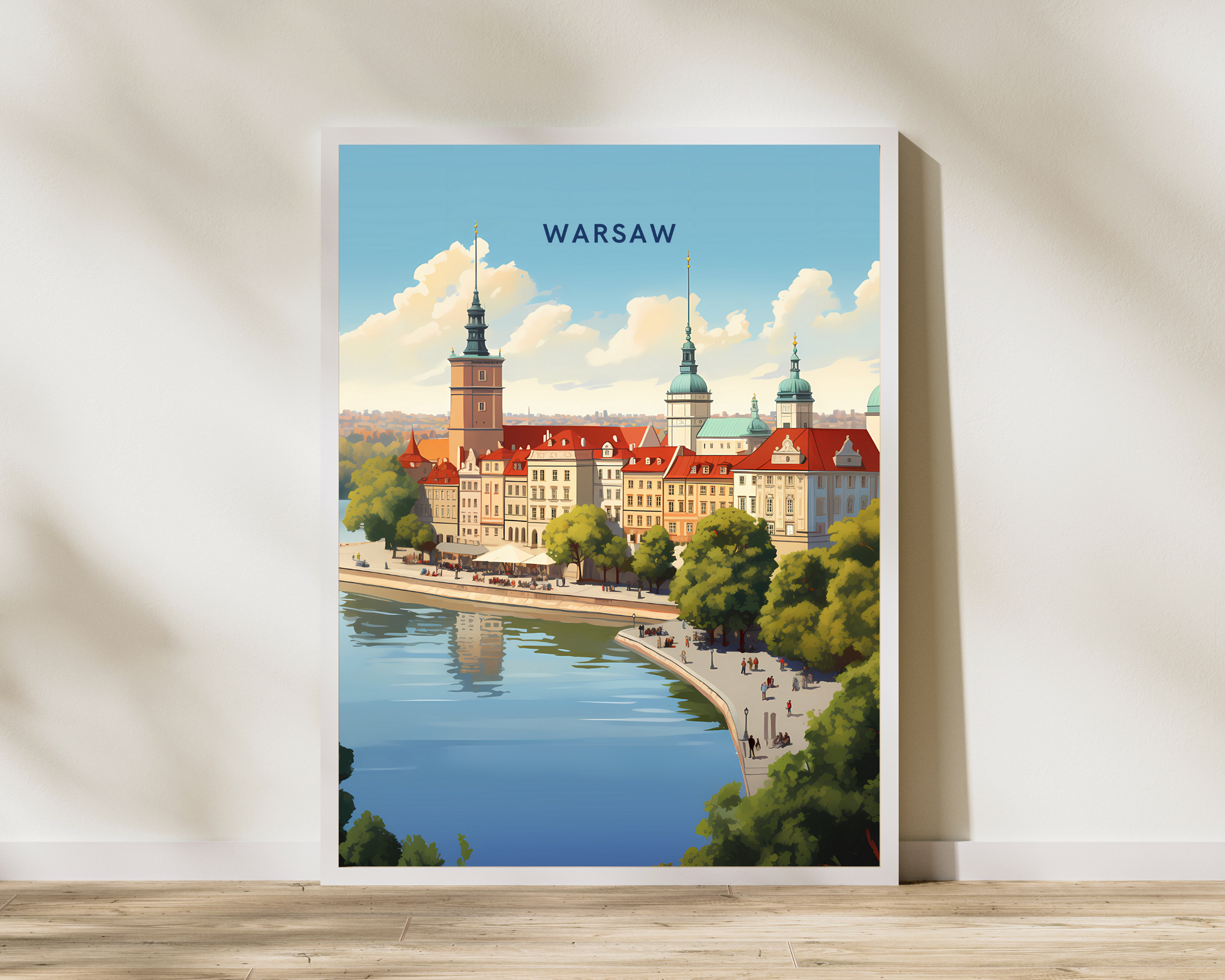 Warsaw Poland Travel Poster Print - Pitchers Design